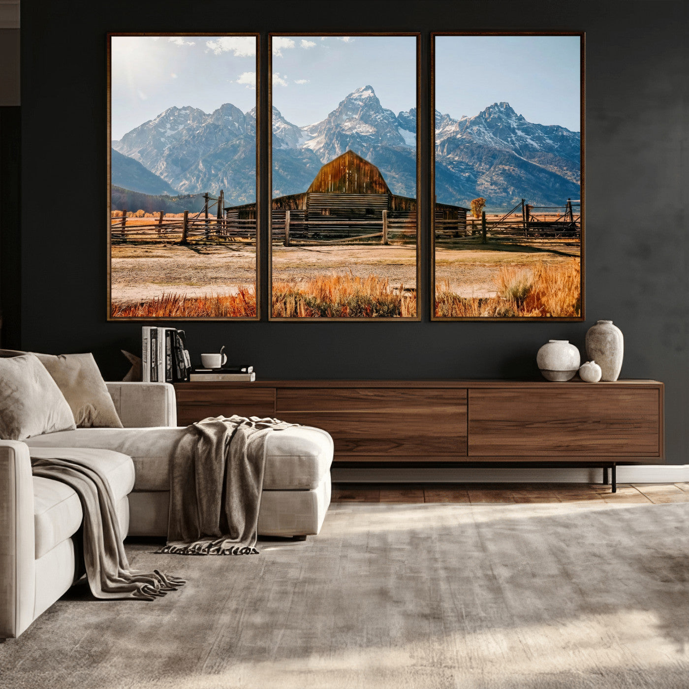 26513-MGV-CV-36X24 - Vintage Old Barn Field Wall Art Canvas Print for Farmhouse Decor - Rustic Barn Wall Art Canvas Print