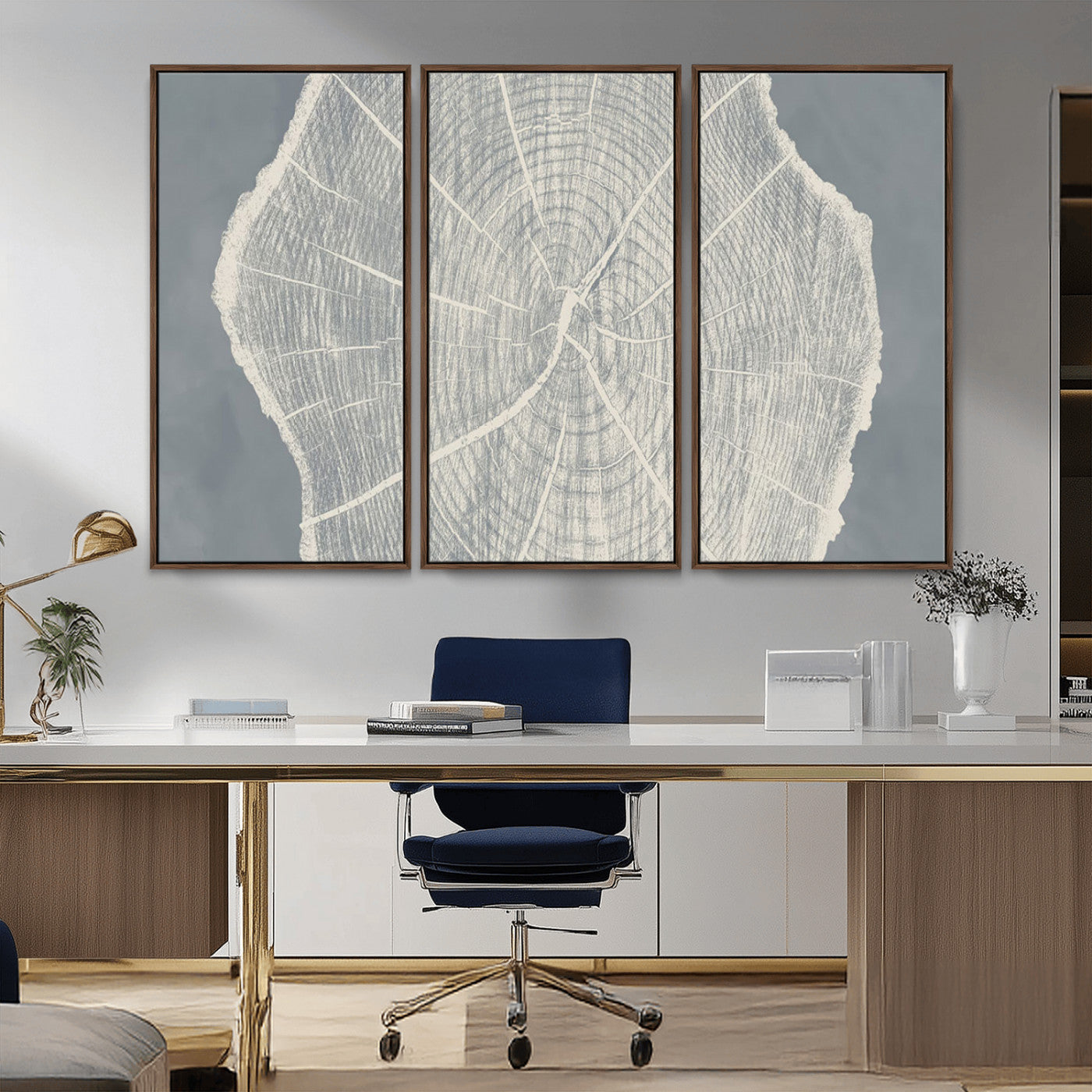 25547-MGV-CV-36X24-Abstract Tree Ring Wall Art Canvas Print – Nature-Inspired, Ready to Hang, Modern Home Decor