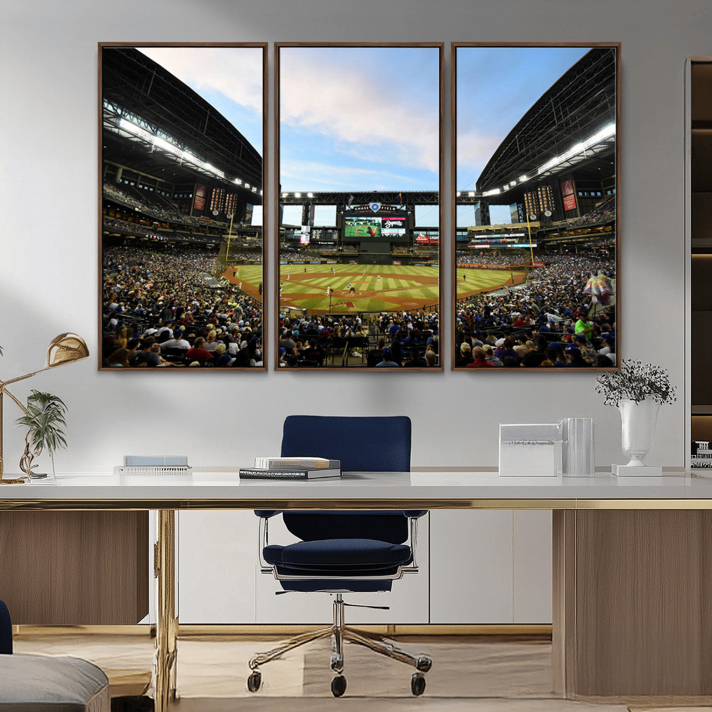 92672-MGV-CV-36X24-Arizona Diamondbacks Team Print - Phoenix Chase Field Stadium Wall Art Canvas Print