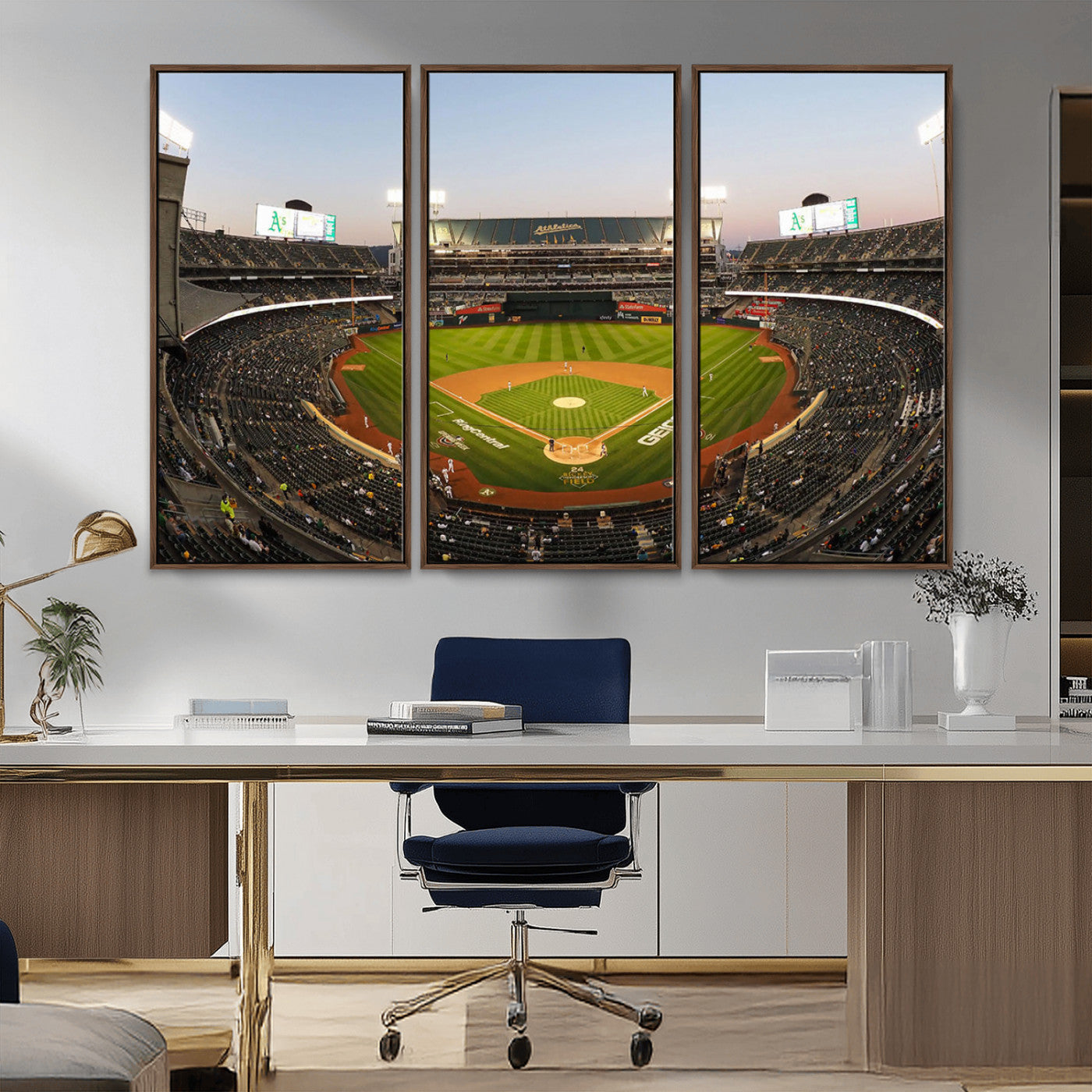 -Oakland Athletics Baseball Team Print - RingCentral Coliseum Stadium Wall Art Canvas Print