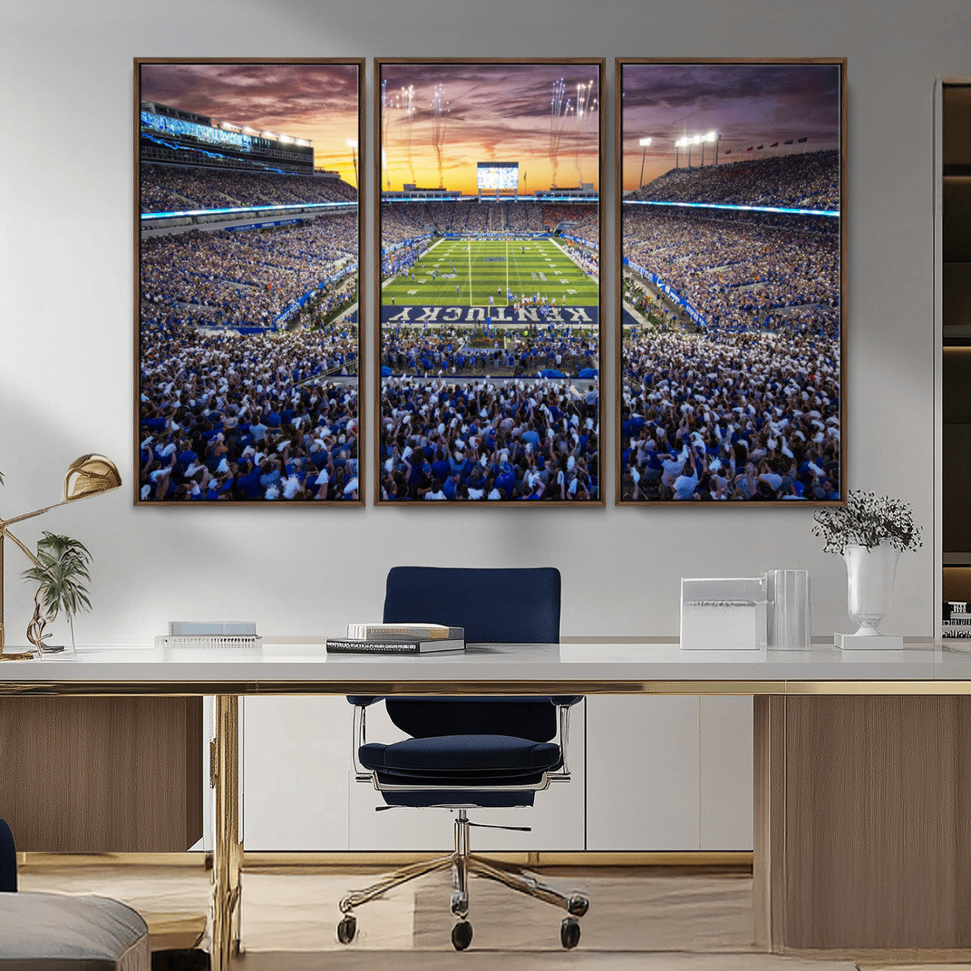 78524-MGV-CV-36X24-Kroger Field Wall Art Print - Kentucky Stadium Wall Art Print - Sunset Football Stadium Wall Decor -