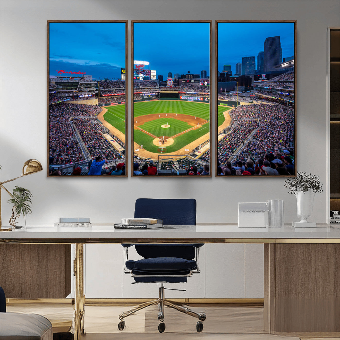 -Target Field Stadium Wall Art Canvas Print – Minnesota Twins Baseball Team Iconic Ballpark Scene for home, office