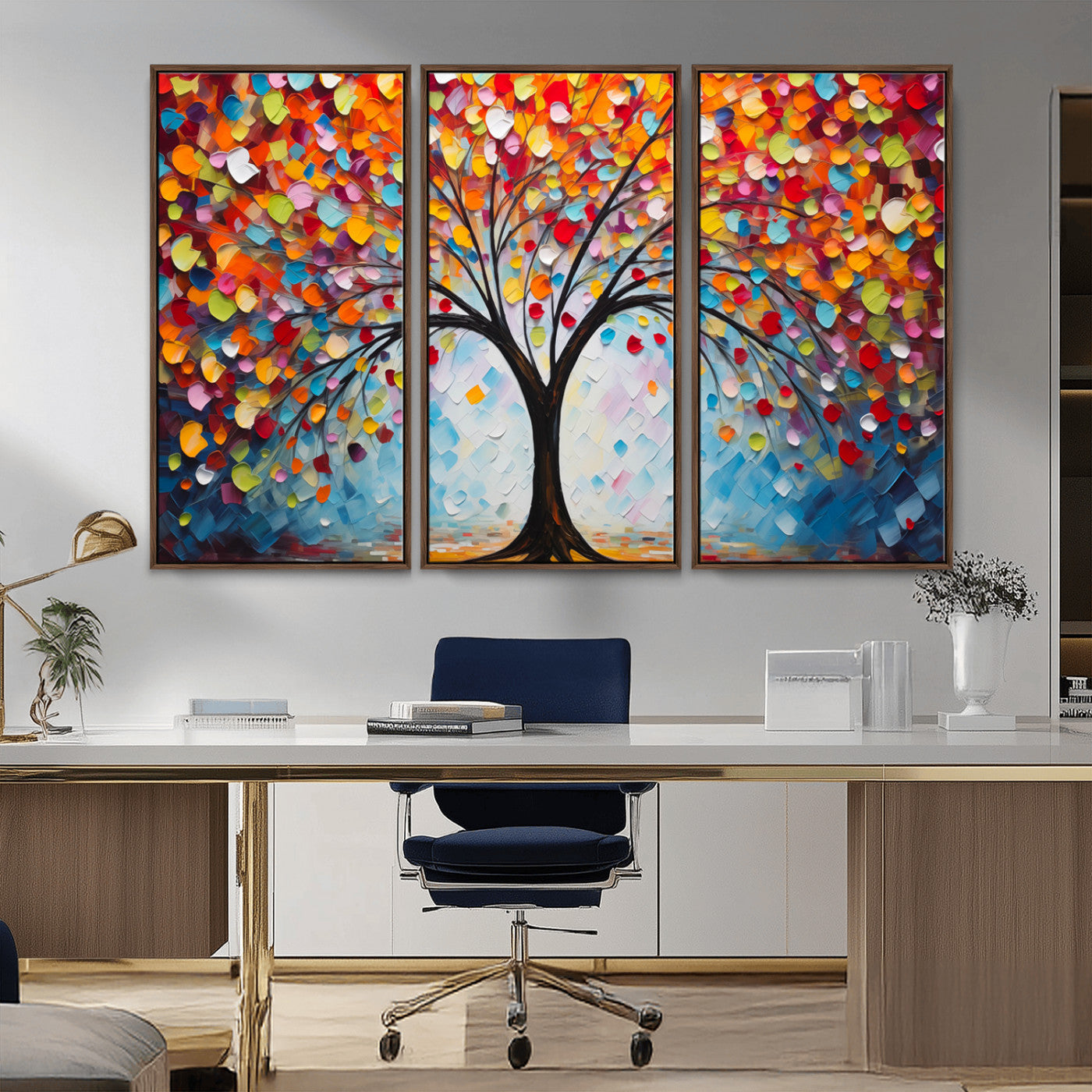 HS2447-MGV-CV-36X24-Vibrant Tree of Life Canvas Wall Art – Colorful Abstract Nature in Modern Decor - Ready to Hang