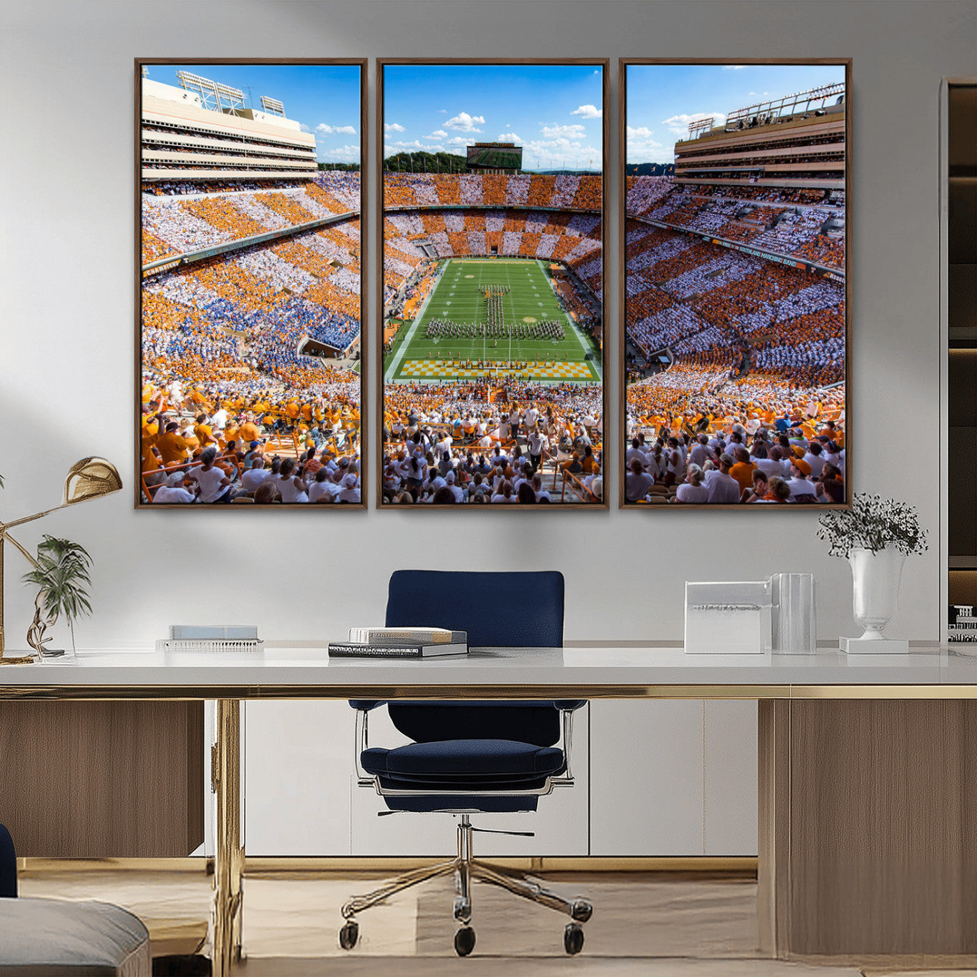 77097951-MGV-CV-48X32-3P-Tennessee Neyland Stadium Wall Art, Sports Arena Canvas Print, Panoramic Stadium Artwork for Home, Office