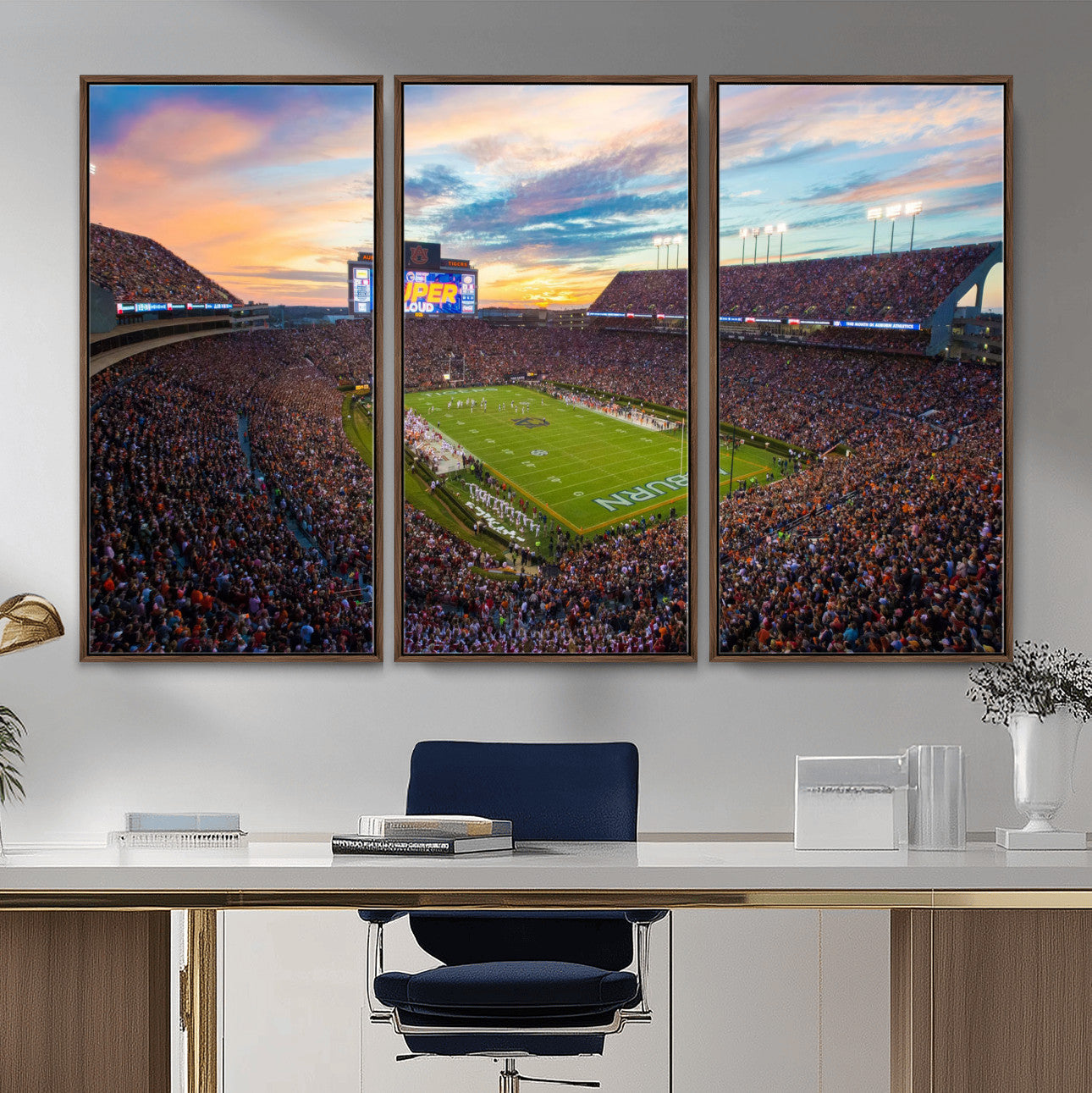 29755746-MGV-CV-36X24-Jordan-Hare Stadium Wall Art Canvas Print, Football Stadium Aerial View, College Sports Art for Man Cave or Game Room