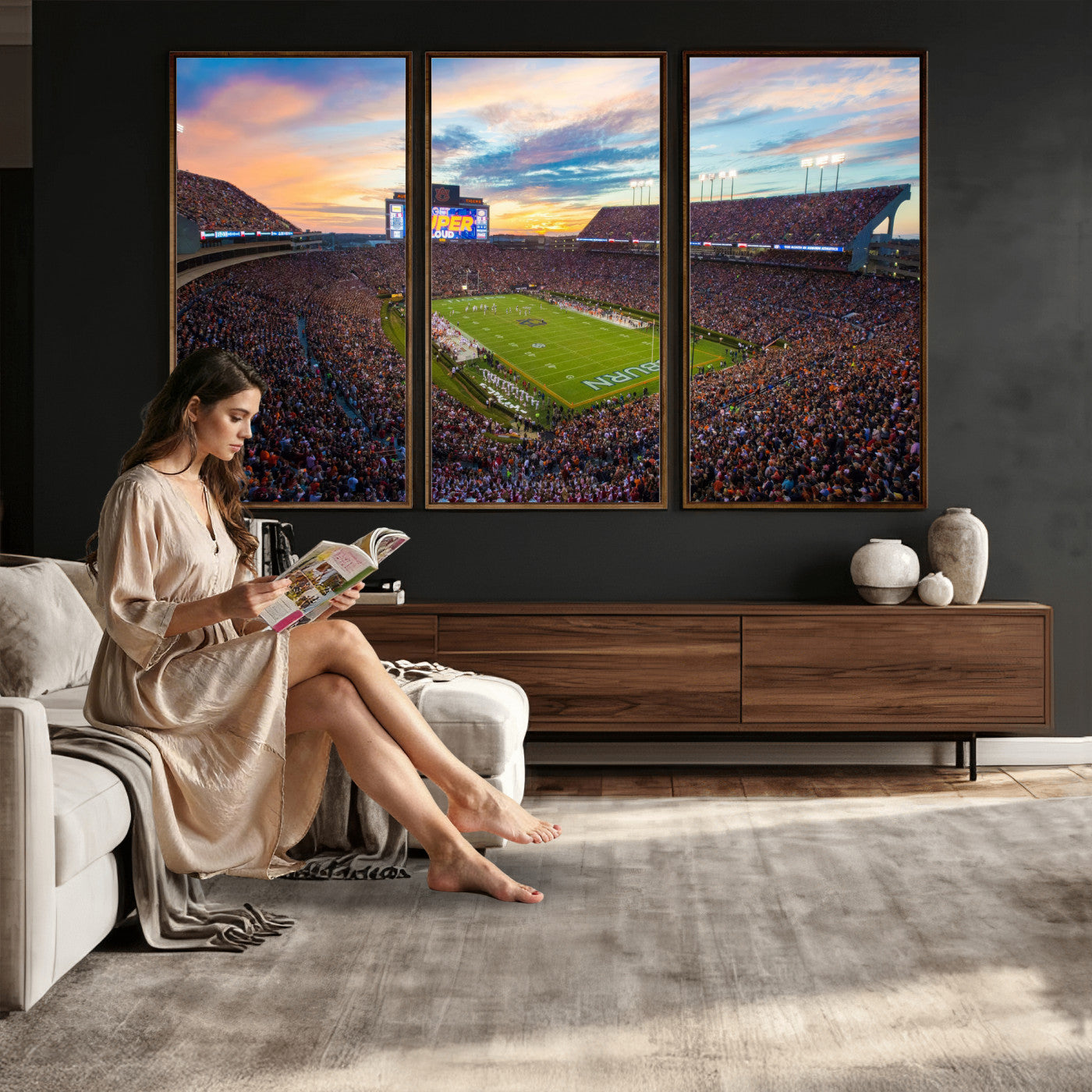 75203764-MGV-CV-36X24 - Jordan-Hare Stadium Auburn Tigers Football Stadium Canvas Wall Art