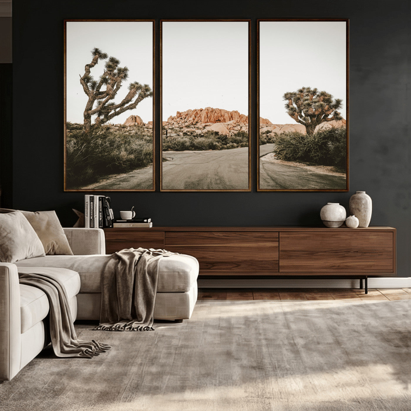 97248544-MGV-CV-36X24 - Joshua Tree Desert Wall Art Canvas Print, Minimal Southwestern Landscape Nature Wall Decor for Modern and Boho Interiors