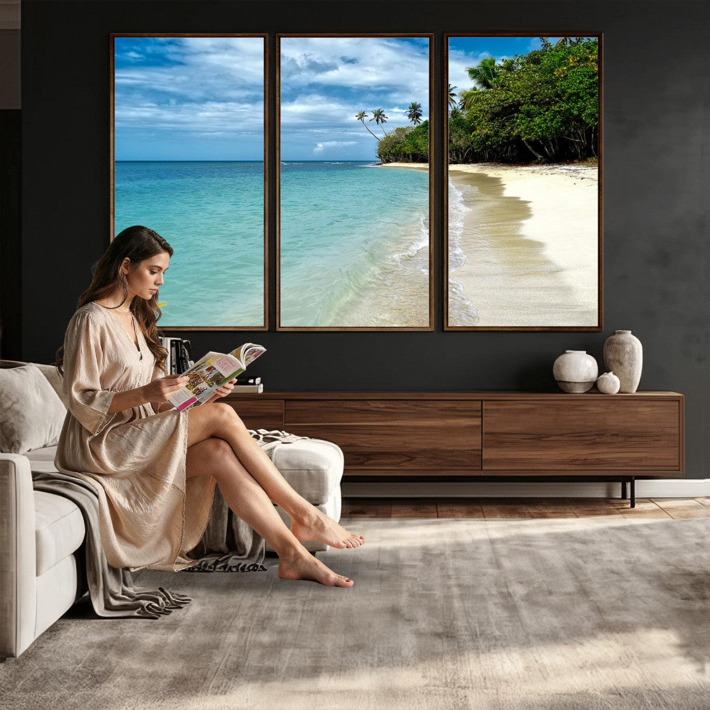 50626792-MGV-CV-36X24 - Puerto Rico Beach Paradise Wall Art – Tropical Coastal Print