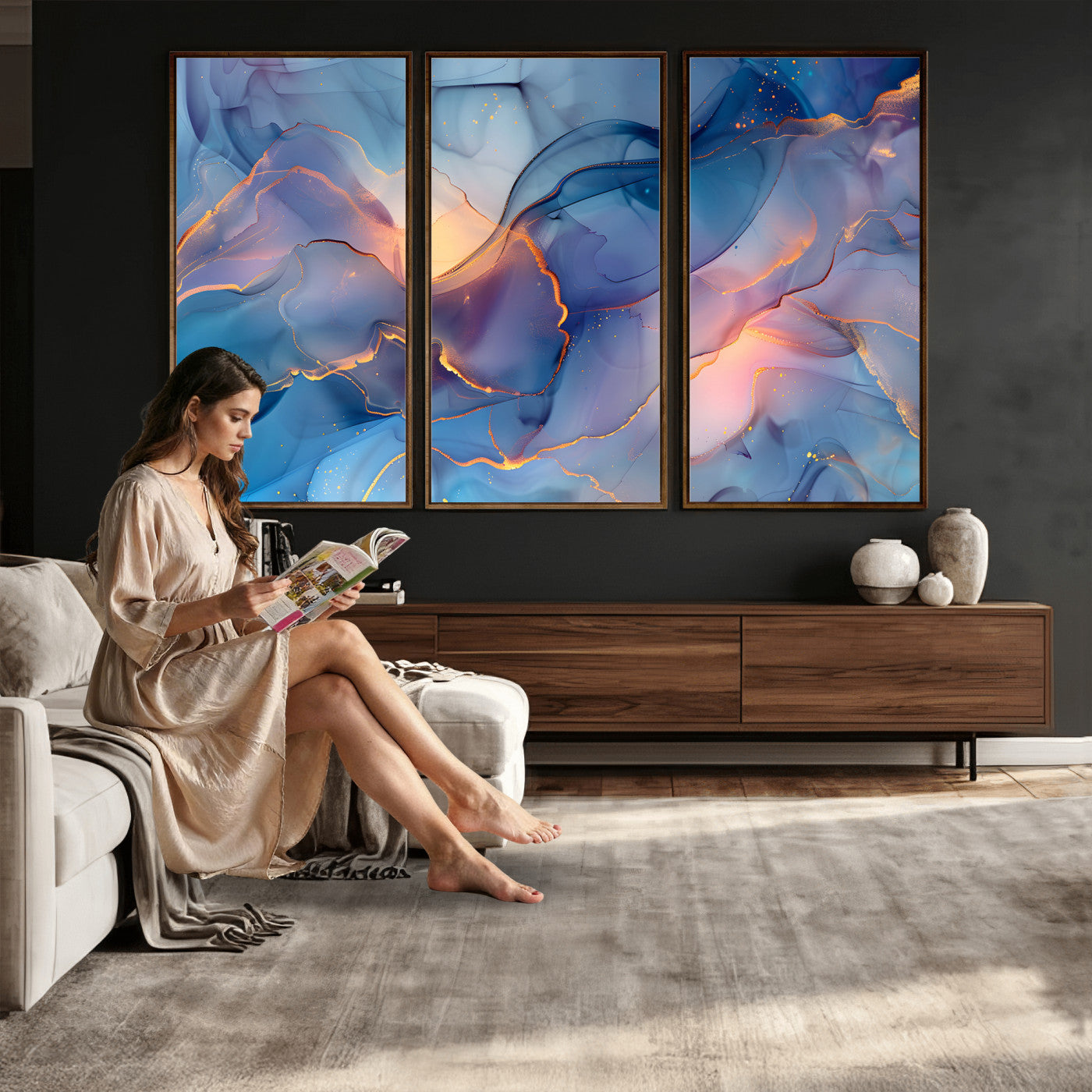 13710509-MGV-CV-36X24 - Colorful Abstract Canvas Wall Art Print, Vibrant Popup Color Art Print