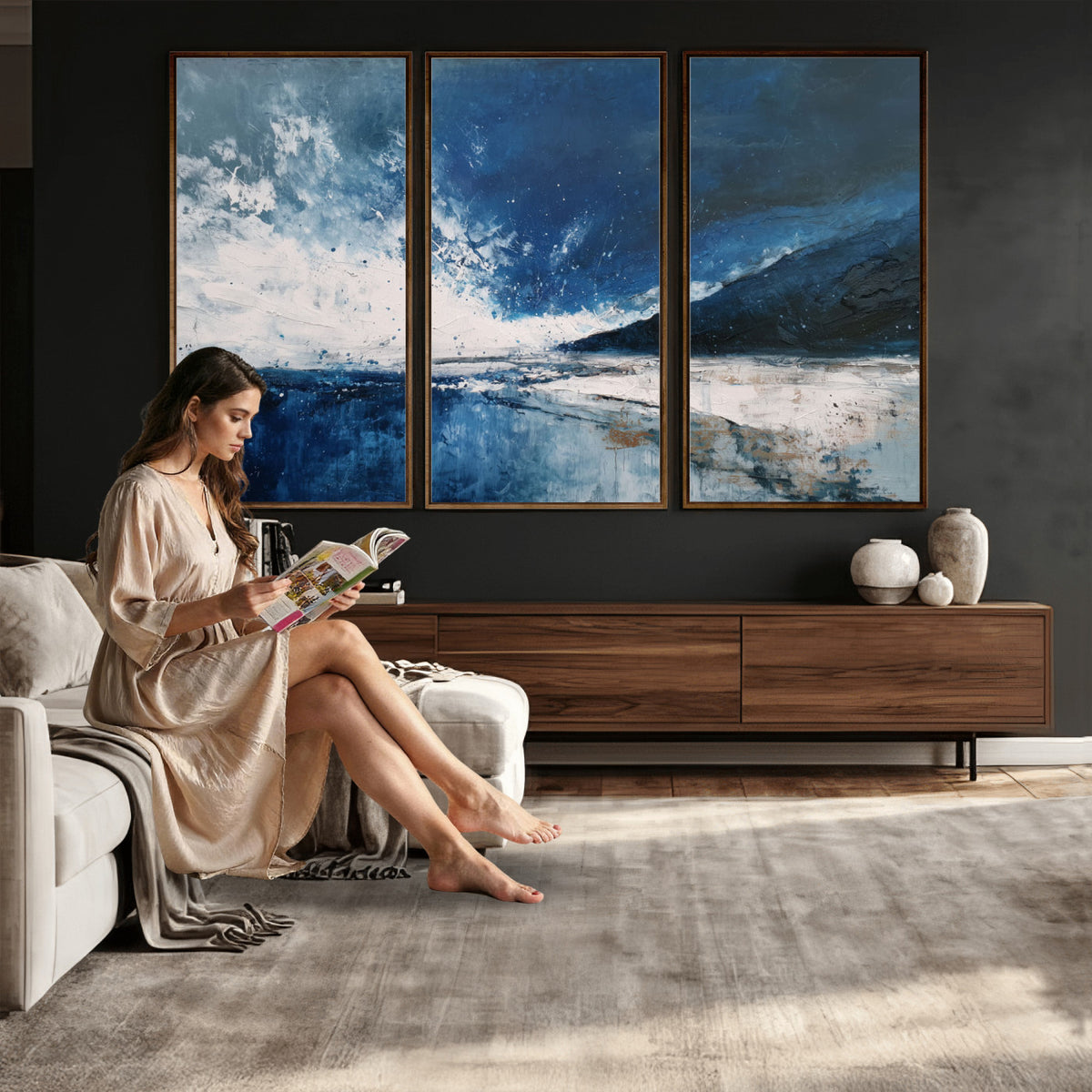 76136620-MGV-CV-36X24 - Extra Large Abstract Wall Art Canvas Print