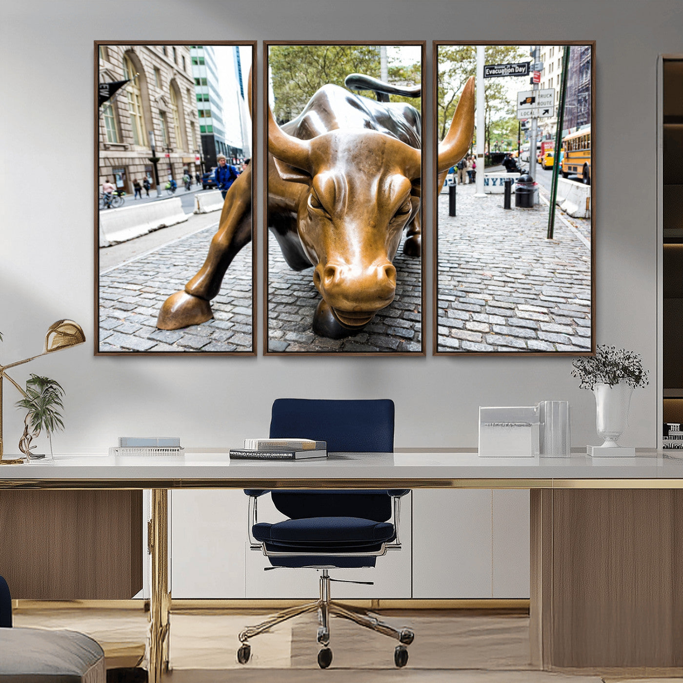 -Charging Bull Wall Art Canvas Print