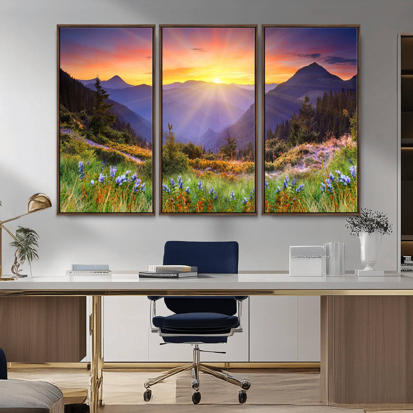 46010-MGV-FC-48X32-3P_Walnut-Mountain and Spring Wall Art Canvas Print