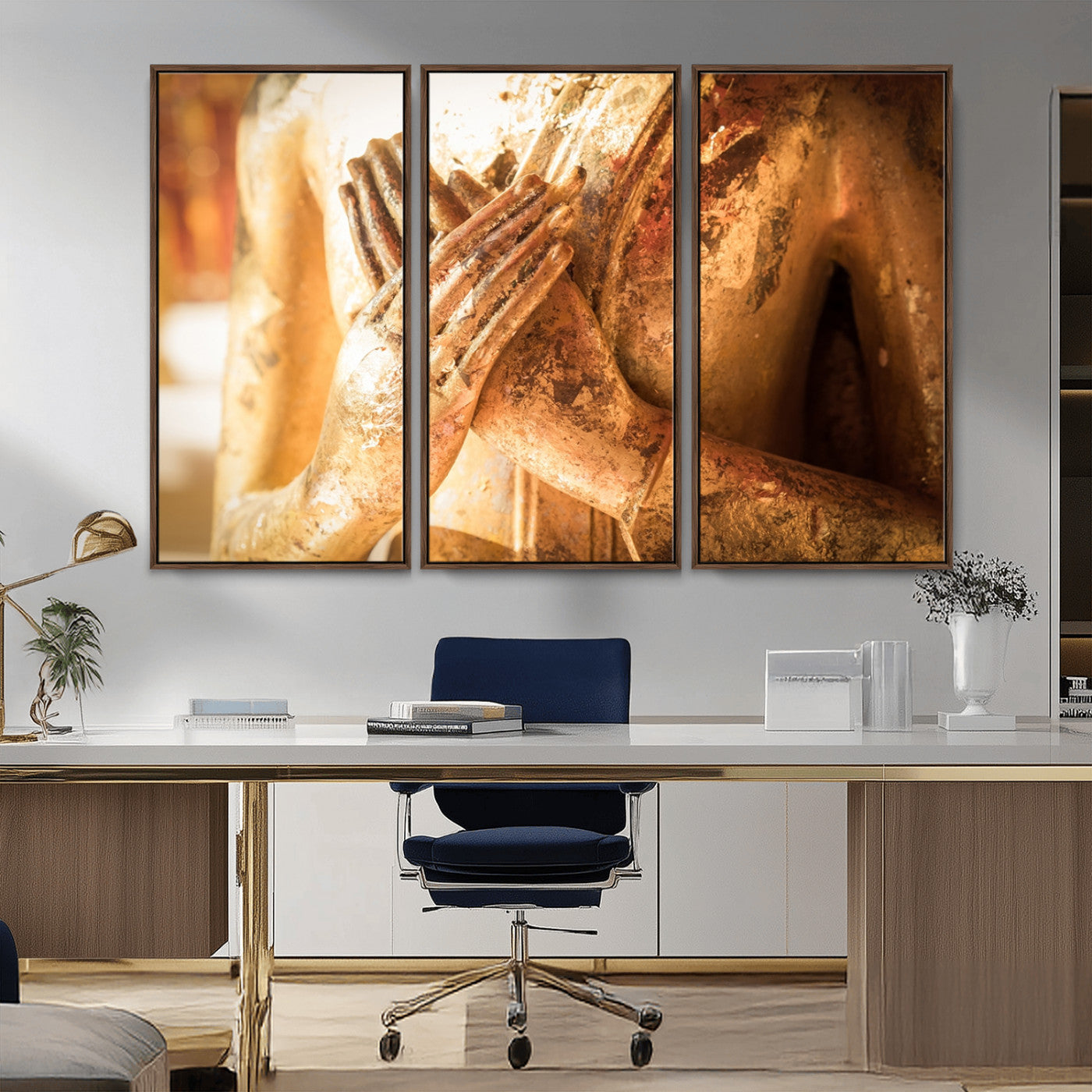 -Buddha Statue Hands Wall Art Canvas Print