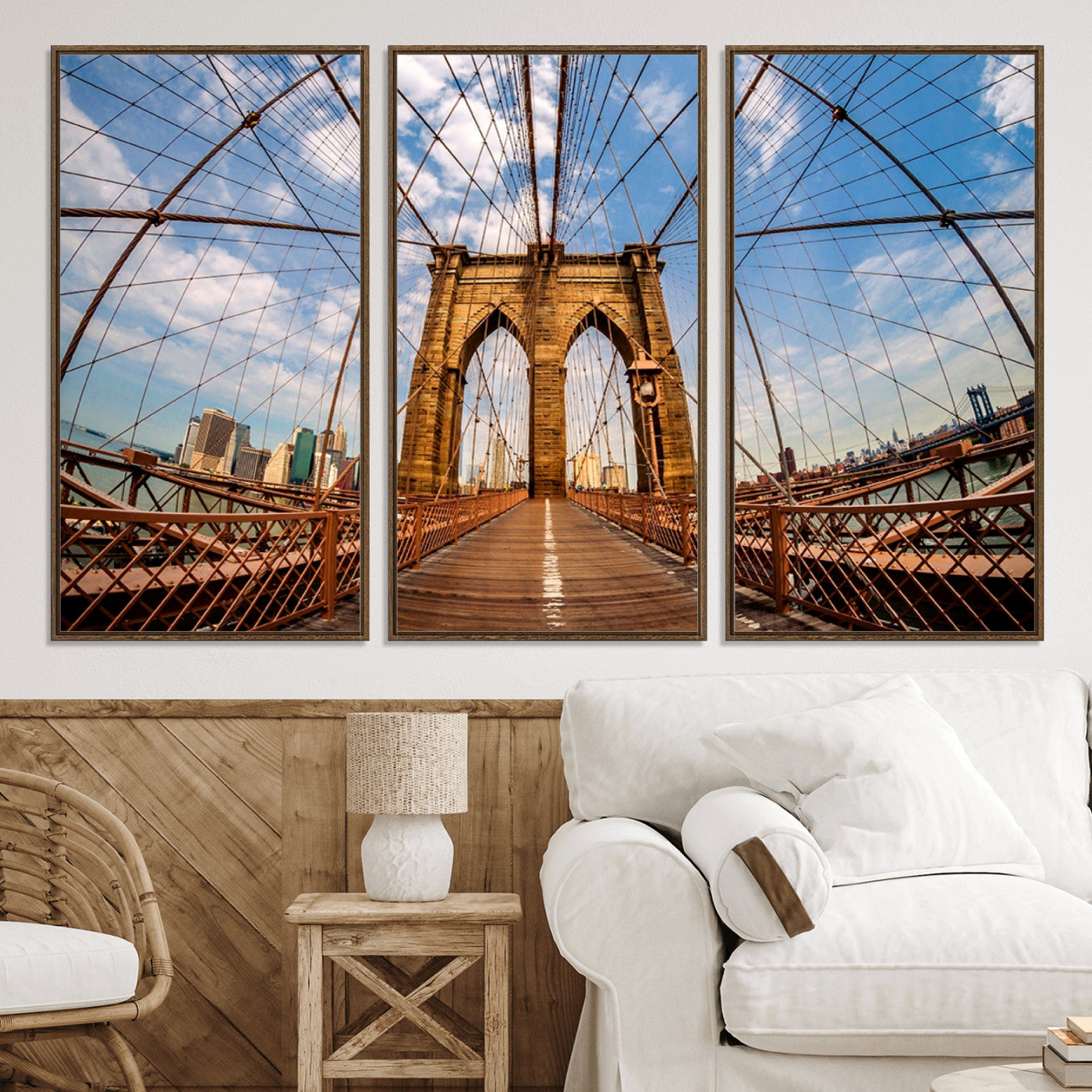 -Brooklyn Bridge Manhattan Wall Art Canvas Print