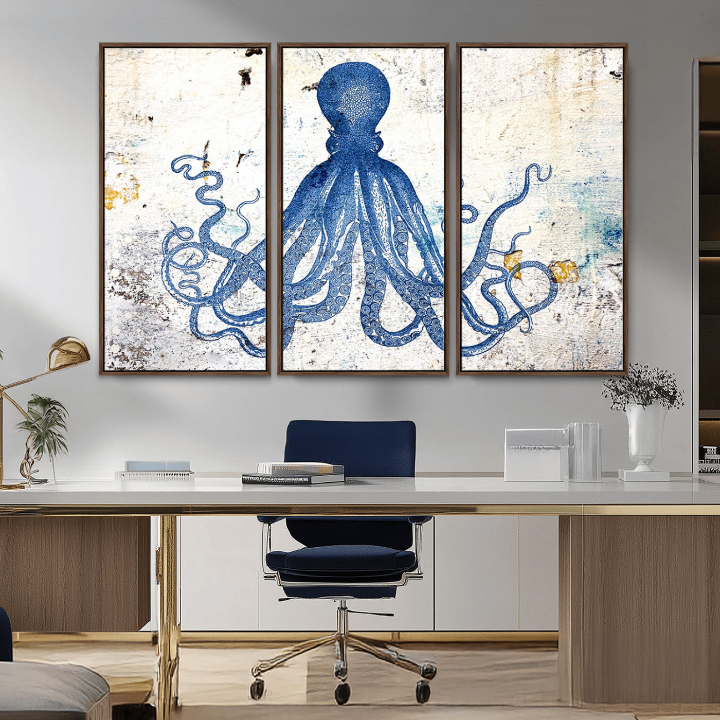 38211-MGV-CV-36X24-Octopus Canvas Wall Art | Coastal Marine Life Artwork for Living Room, Bedroom, or Office |