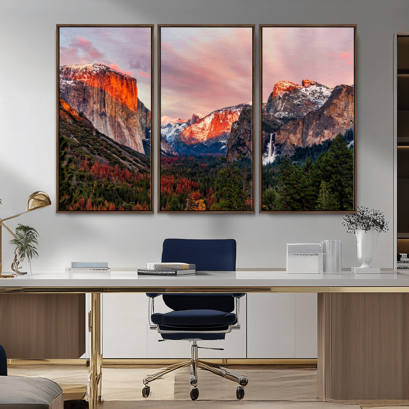 -Yosemite Half Dome Wall Art Canvas Print El Capitan