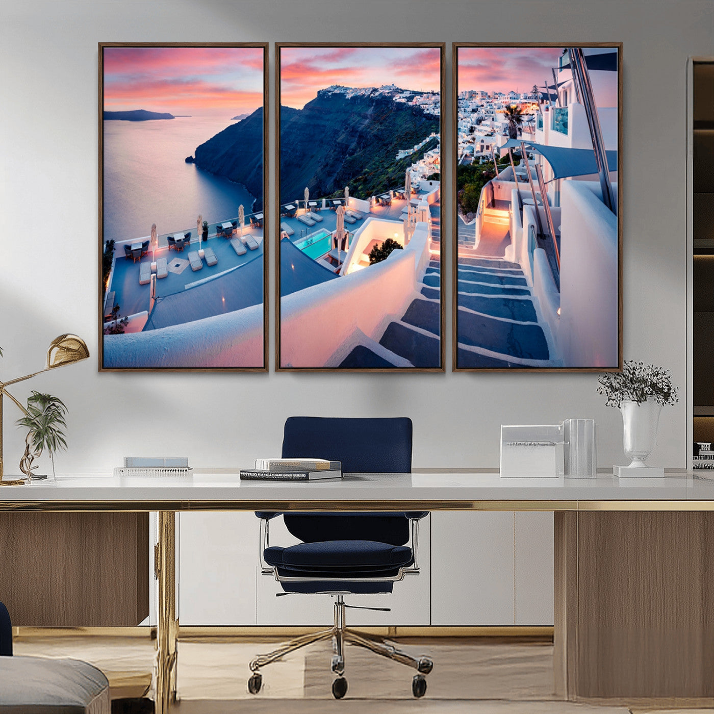 -Santorini Island Wall Art Canvas Print