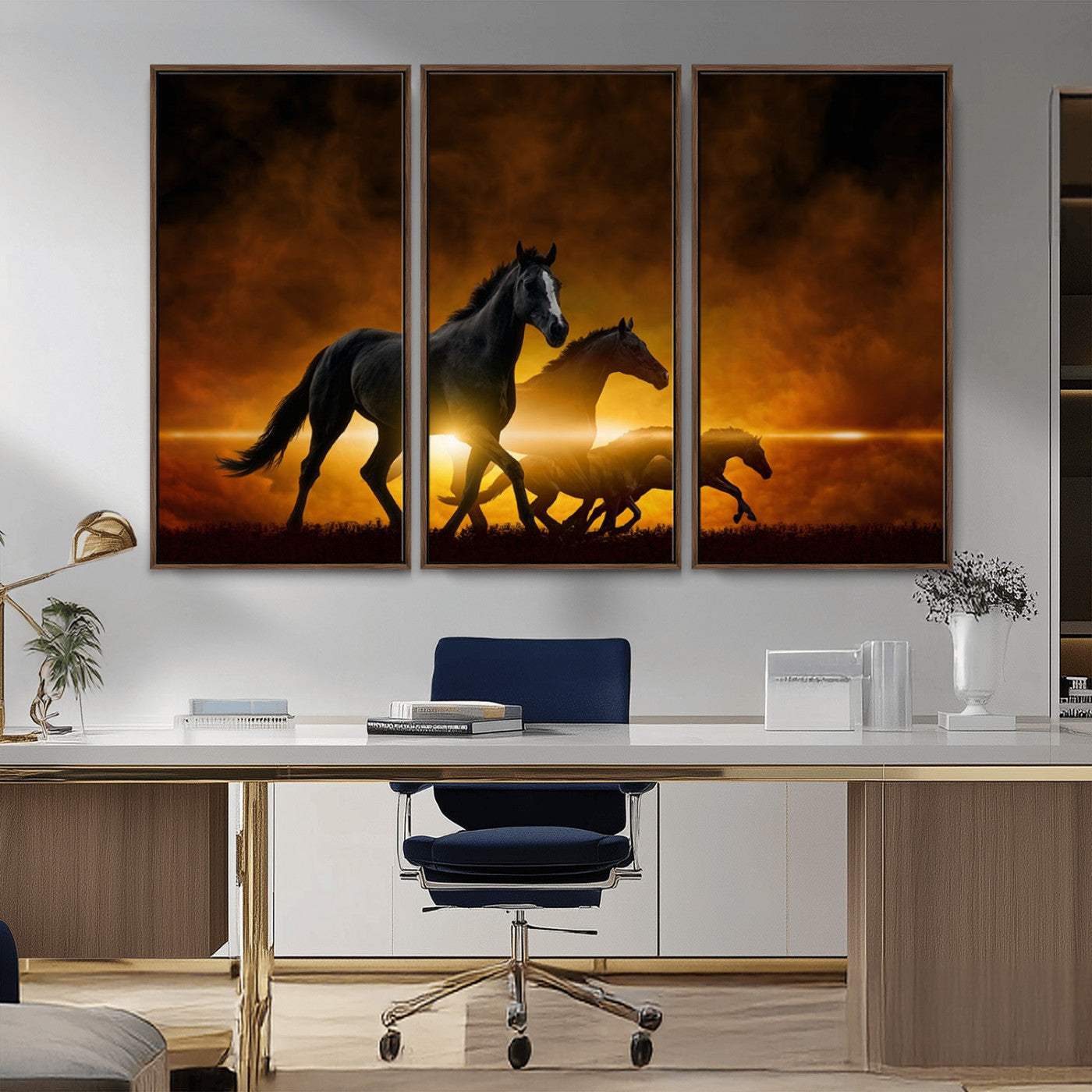 -Horse Wall Art Canvas Print, Multi Panel Animal Canvas Print