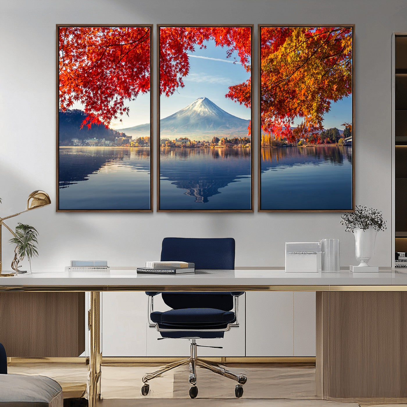 -Mount Fuji Canvas Wall Art Japan Autumn Mountain Canvas Print Wall Art
