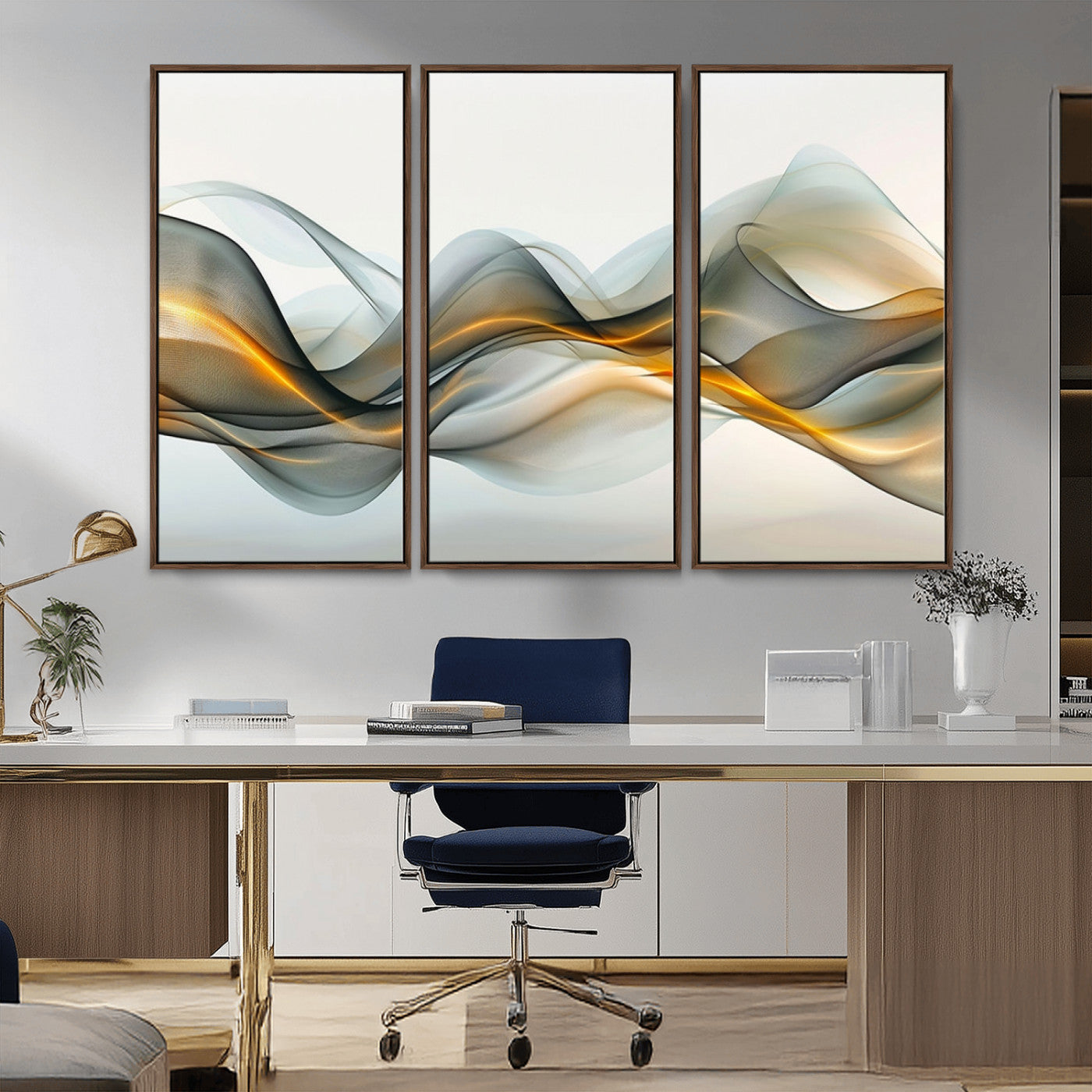 ES1001-MGV-CV-36X24-Abstract Wave Canvas Wall Art – Fluid Contemporary Elegance in Motion – Ready to Hang