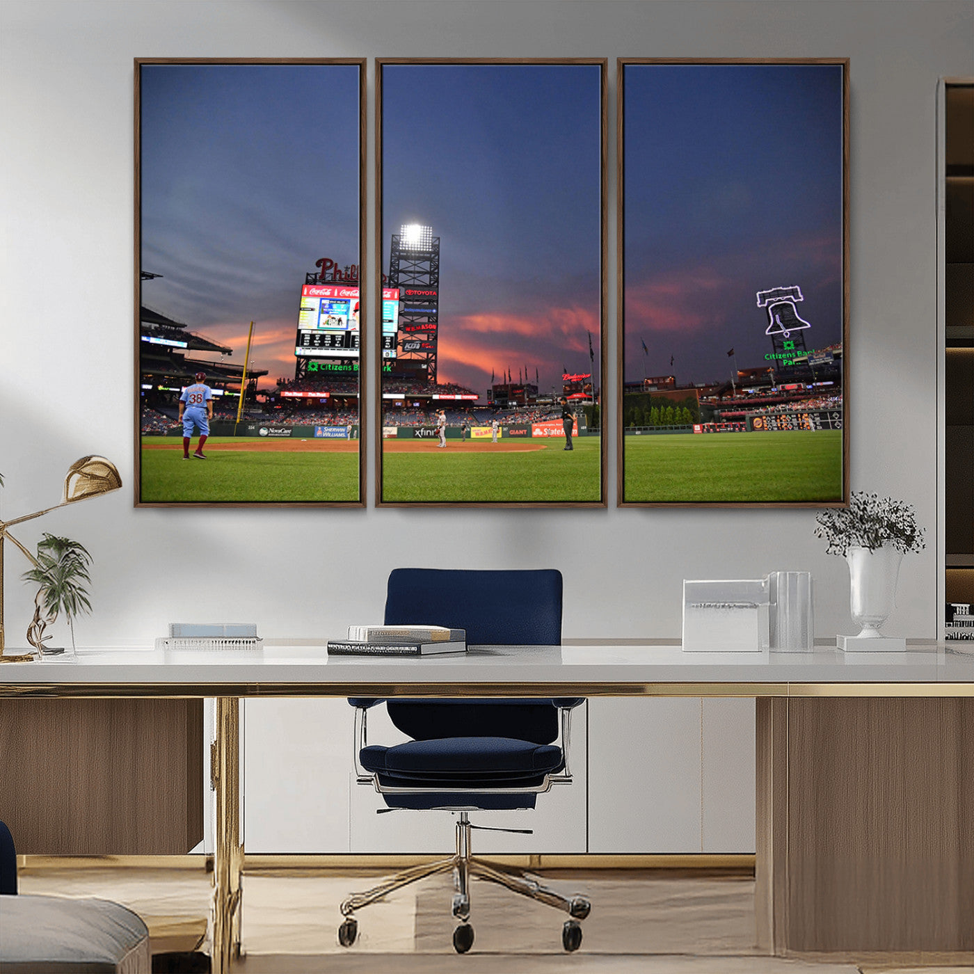 22594-MGV-CV-36X24-Philadelphia Phillies Baseball Print - Philadelphia Citizens Bank Park Stadium Wall Art, Phillies