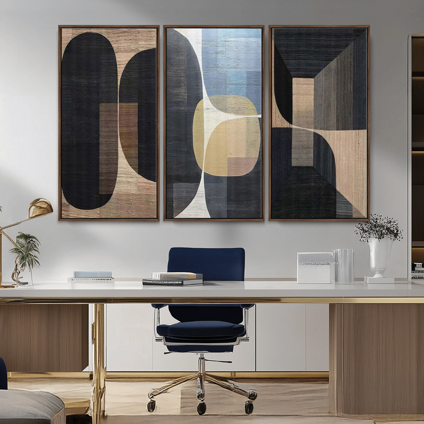 75252-MGV-CV-36X24-Minimalist Wabi Sabi Abstract Geometric Wall Art Canvas Print – Modern Minimalist Shapes – Ready to