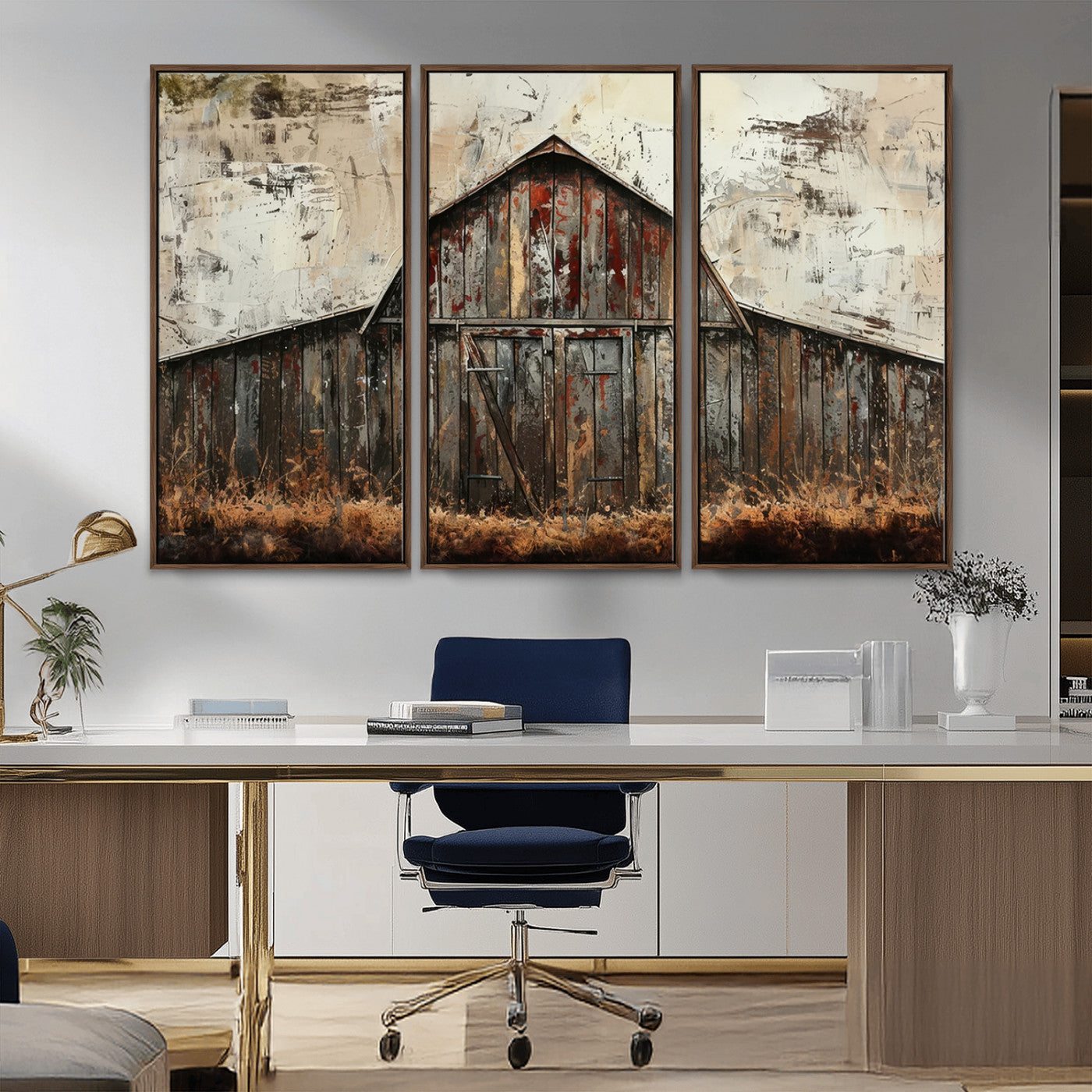 -Rustic Barn Wall Art | Farmhouse Wall Decor Canvas Print | Ready to Hang Barn Decor for Cabin or