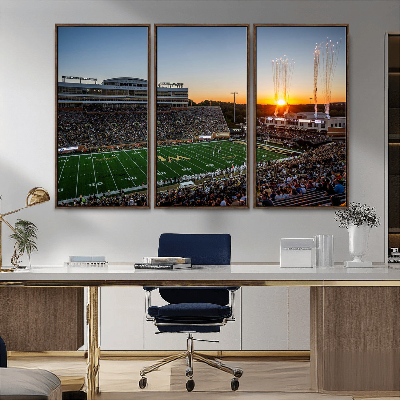 29253-MGV-FC-48X32-3P_Walnut-Demon Deacons Football Team Print Canvas- Winston-Salem Allegacy Federal Credit Union Stadium Wall