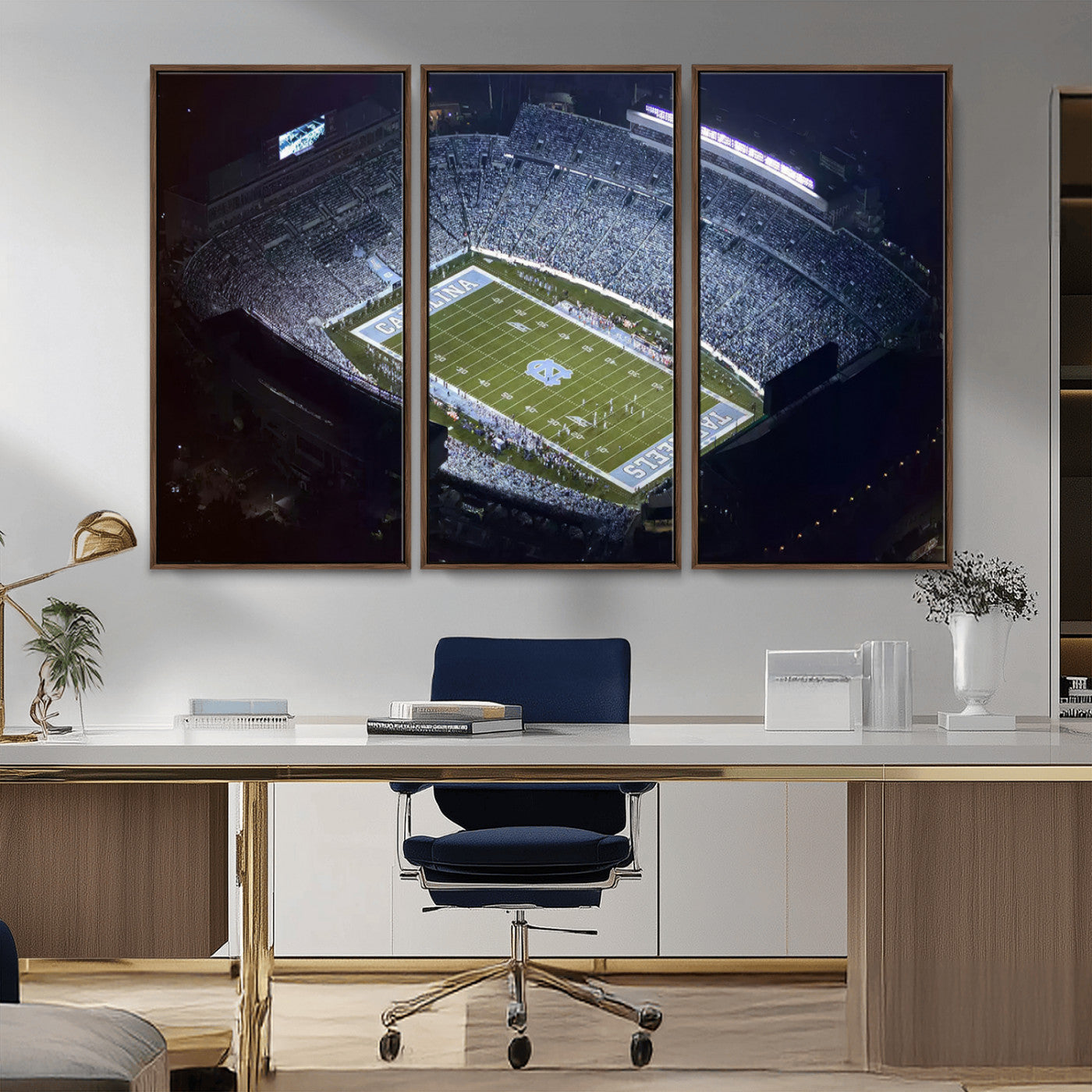 88375-MGV-CV-36X24-University of North Carolina Tar Heels Football Team Print - Chapel Hill Kenan Memorial Stadium