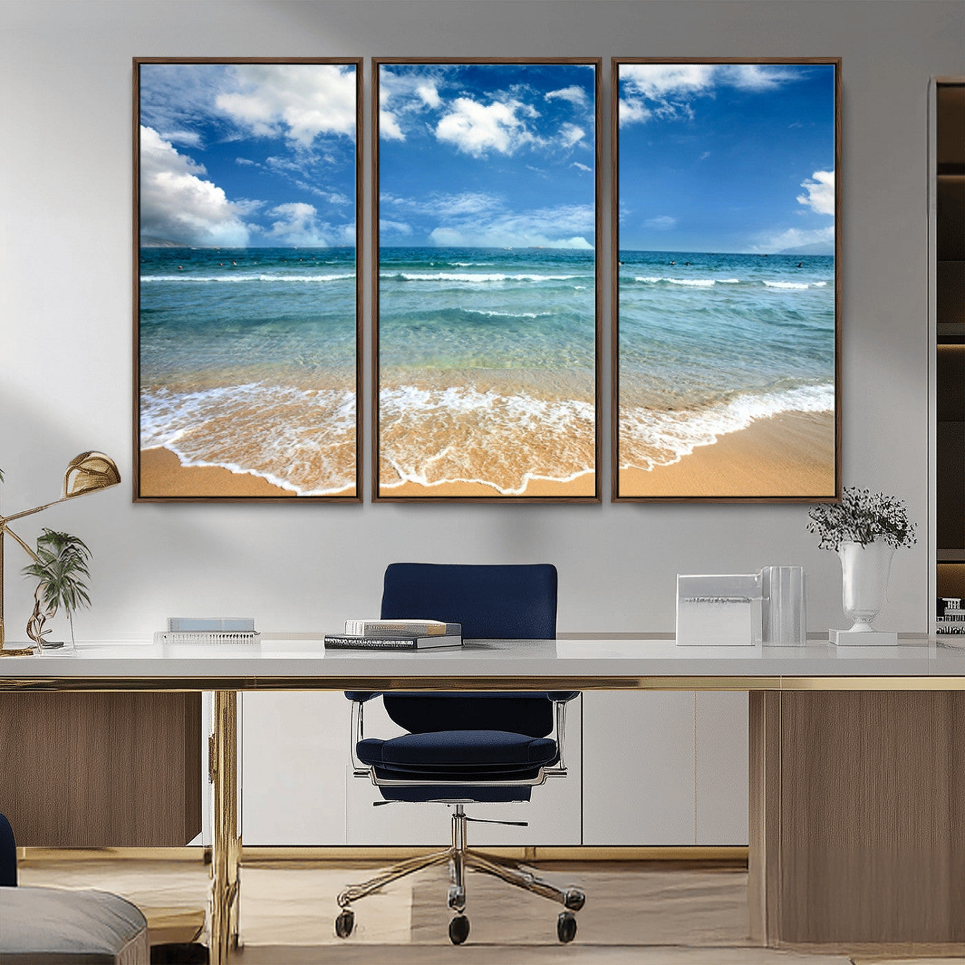 -Sea View From the Beach Canvas Print