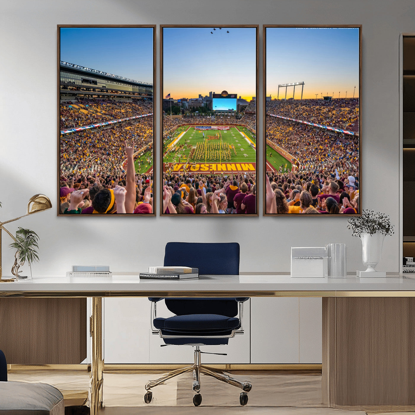 -University of Minnesota Golden Gophers Football Team Print - Minneapolis Huntington Bank Stadium