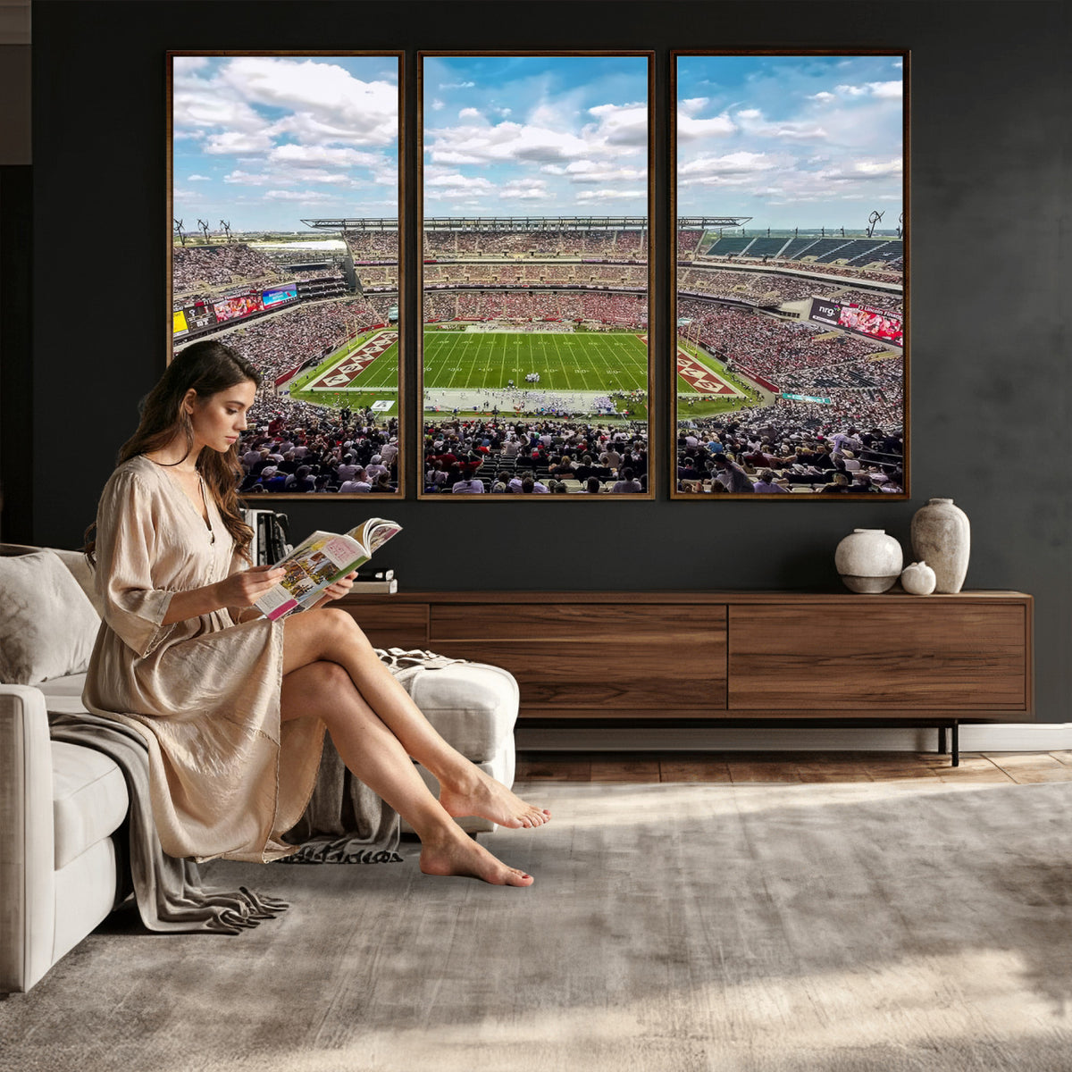 29243-PAN-FL-20X10 - The Temple University Owls Athletics Team Print - Philadelphia Lincoln Financial Field Stadium Wall