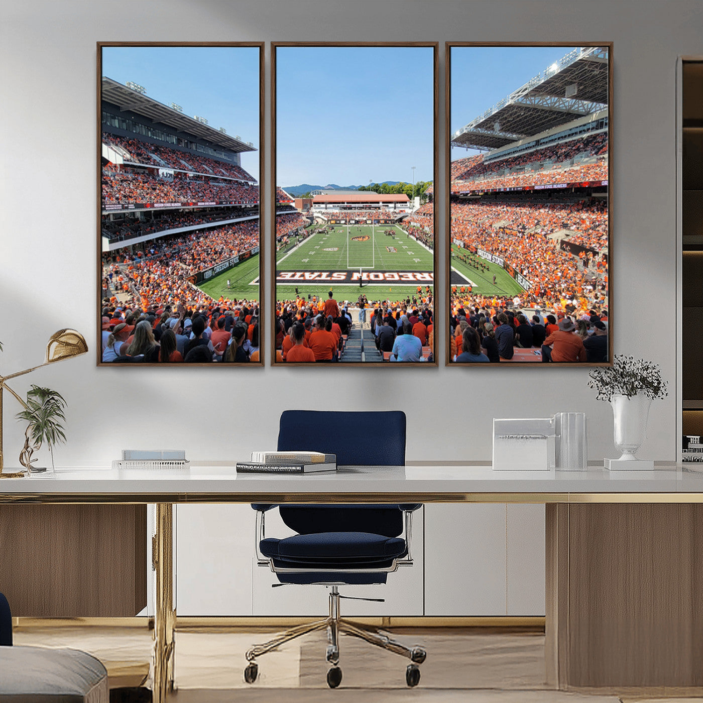 35211-MGV-CV-36X24-Oregon State Beavers Football Team Print - Corvallis Reser Stadium Wall Art Canvas Print