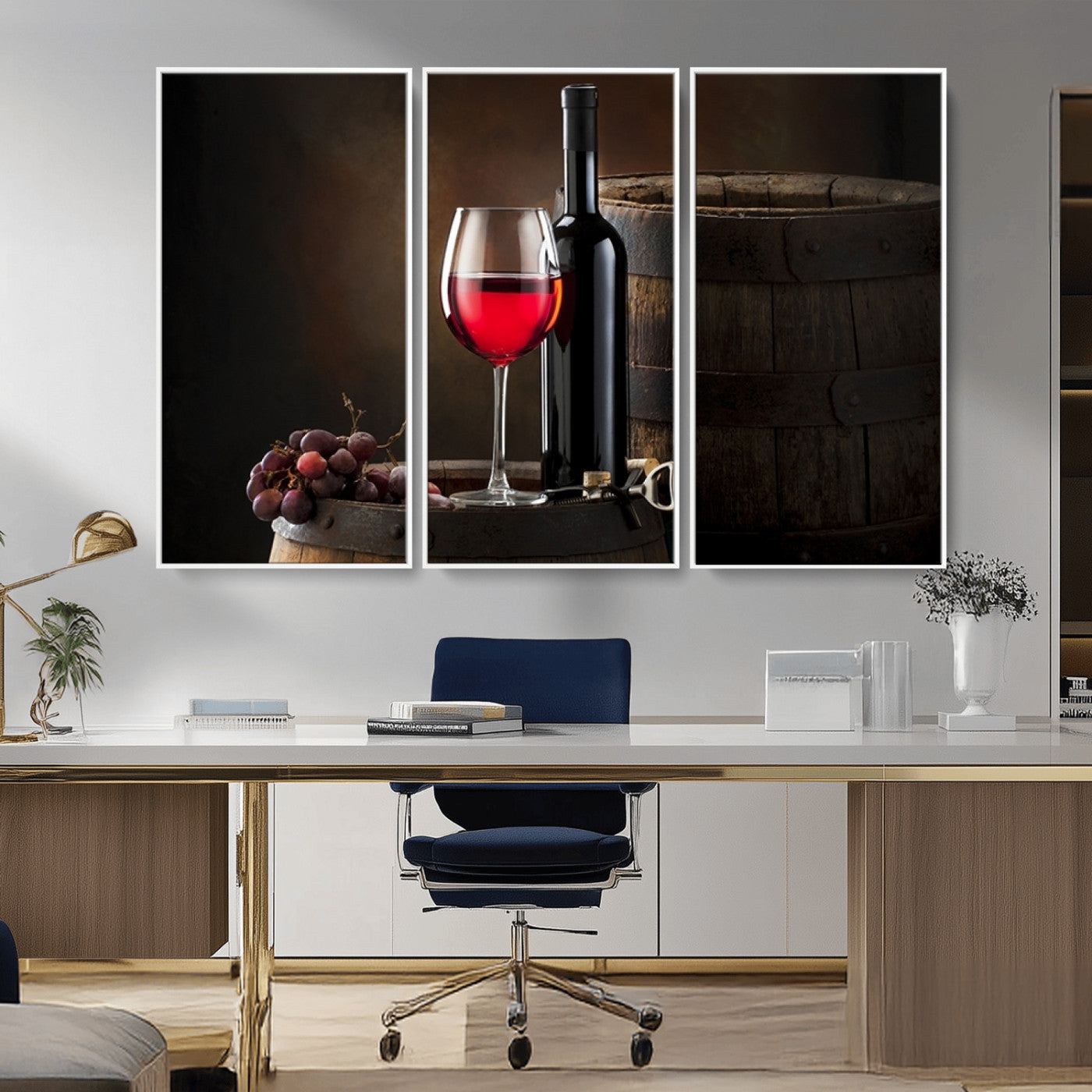 -Red Wine and Bottle Canvas Print