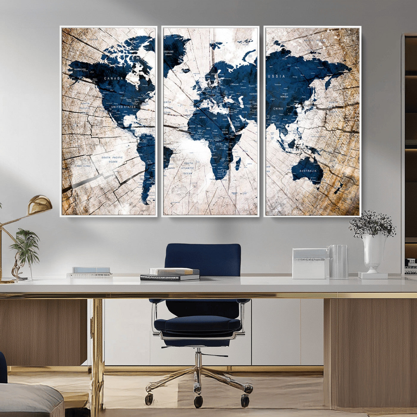 78956-MGV-CV-36X24-Push Pin World Map Canvas Print – Travel Tracker Wall Art for Couples, Perfect Anniversary Gift for Home or Office Decor