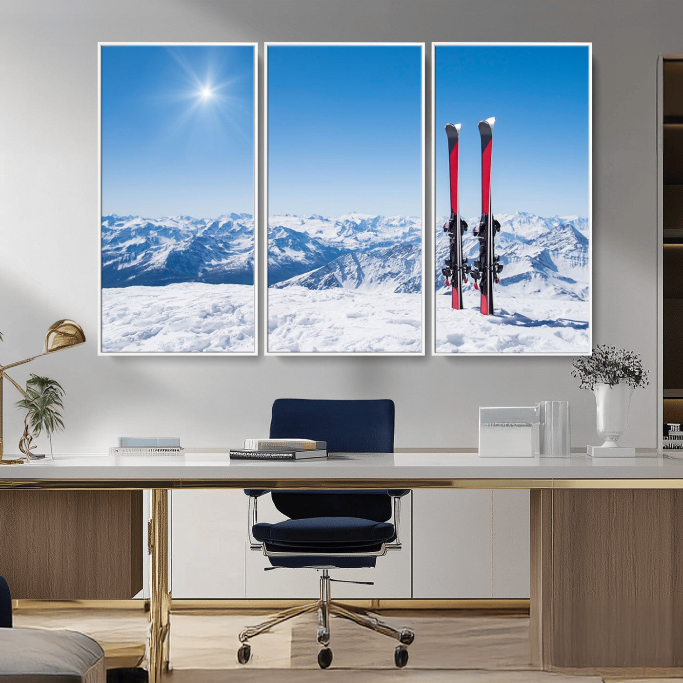 47452-MGV-FC-48X32-3P_White-Ski Season Snow Wall Art Canvas Print