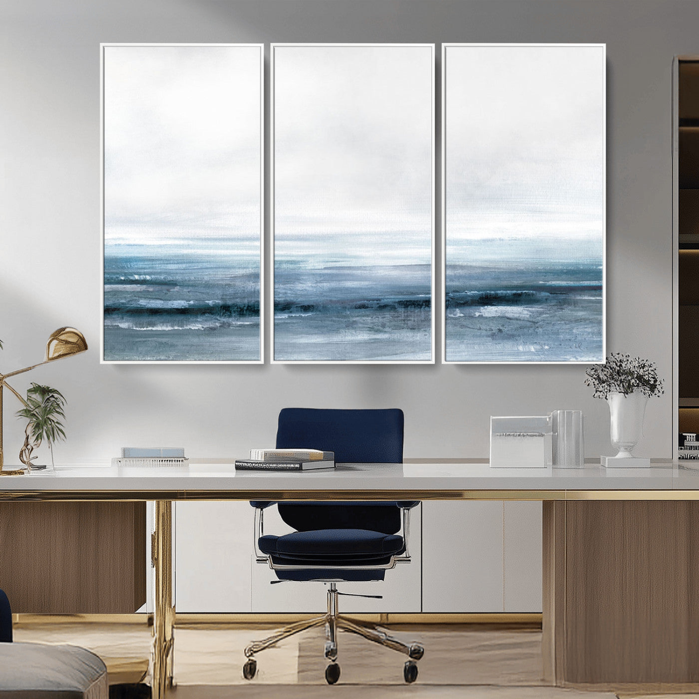 65702-MGV-CV-36X24-Blue Ocean Abstract Artwork Wall Art Canvas Print