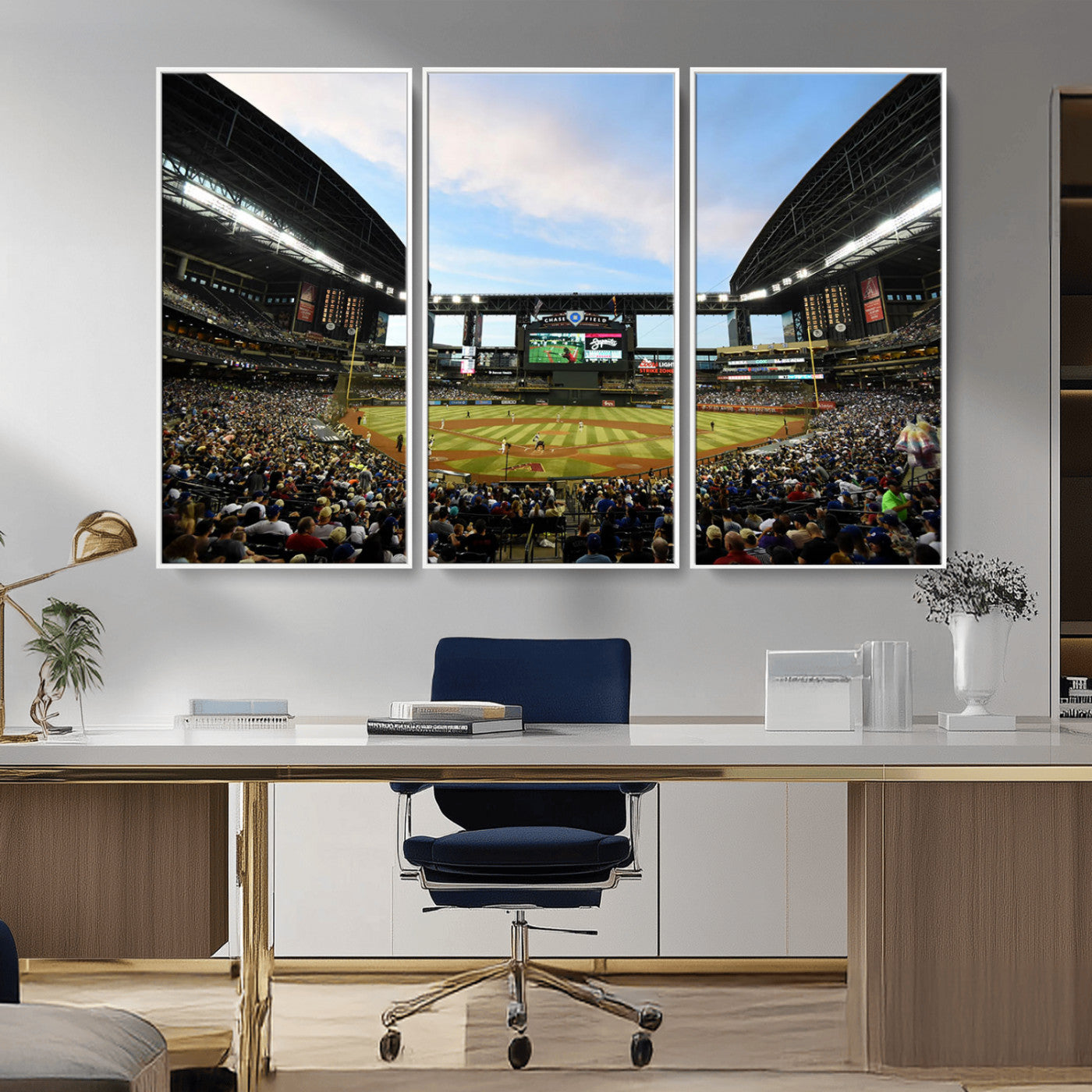 92672-MGV-CV-36X24-Arizona Diamondbacks Team Print - Phoenix Chase Field Stadium Wall Art Canvas Print