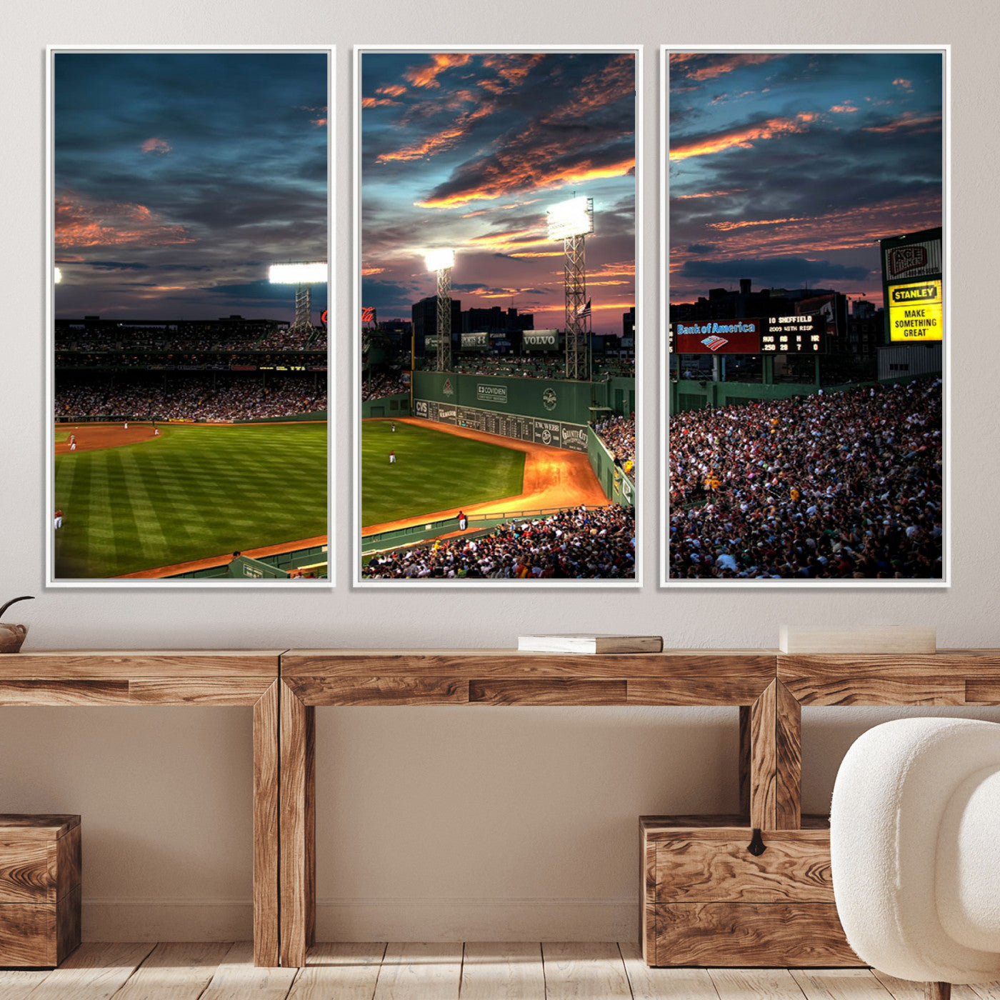 -Fenway Park Wall Art Canvas Print | Large Baseball Stadium Canvas Print for Boston Red Sox Fans |