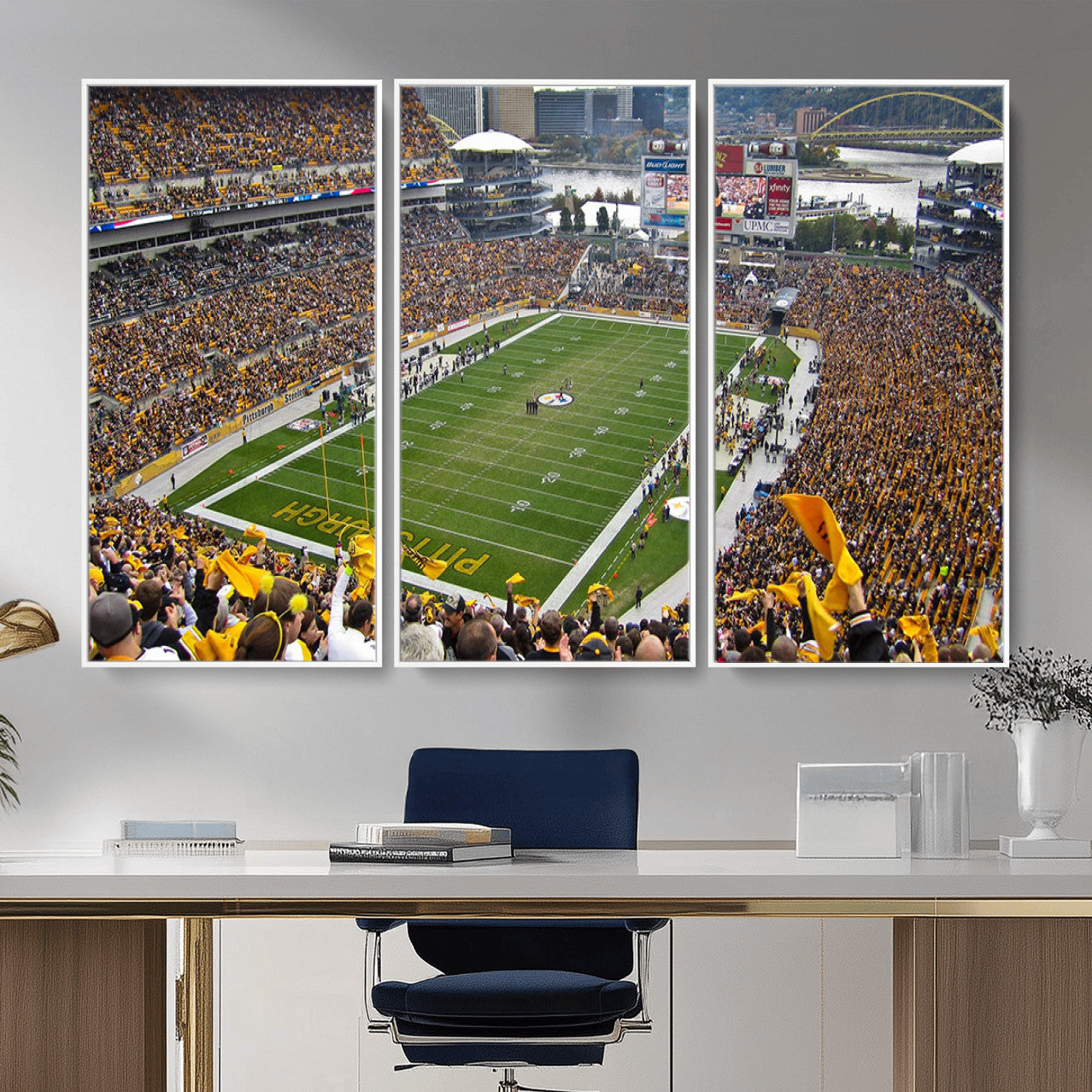 51419-MGV-FC-48X32-3P - Pittsburgh Steelers Print - Pittsburgh Heinz Field Stadium Wall Art Canvas Print