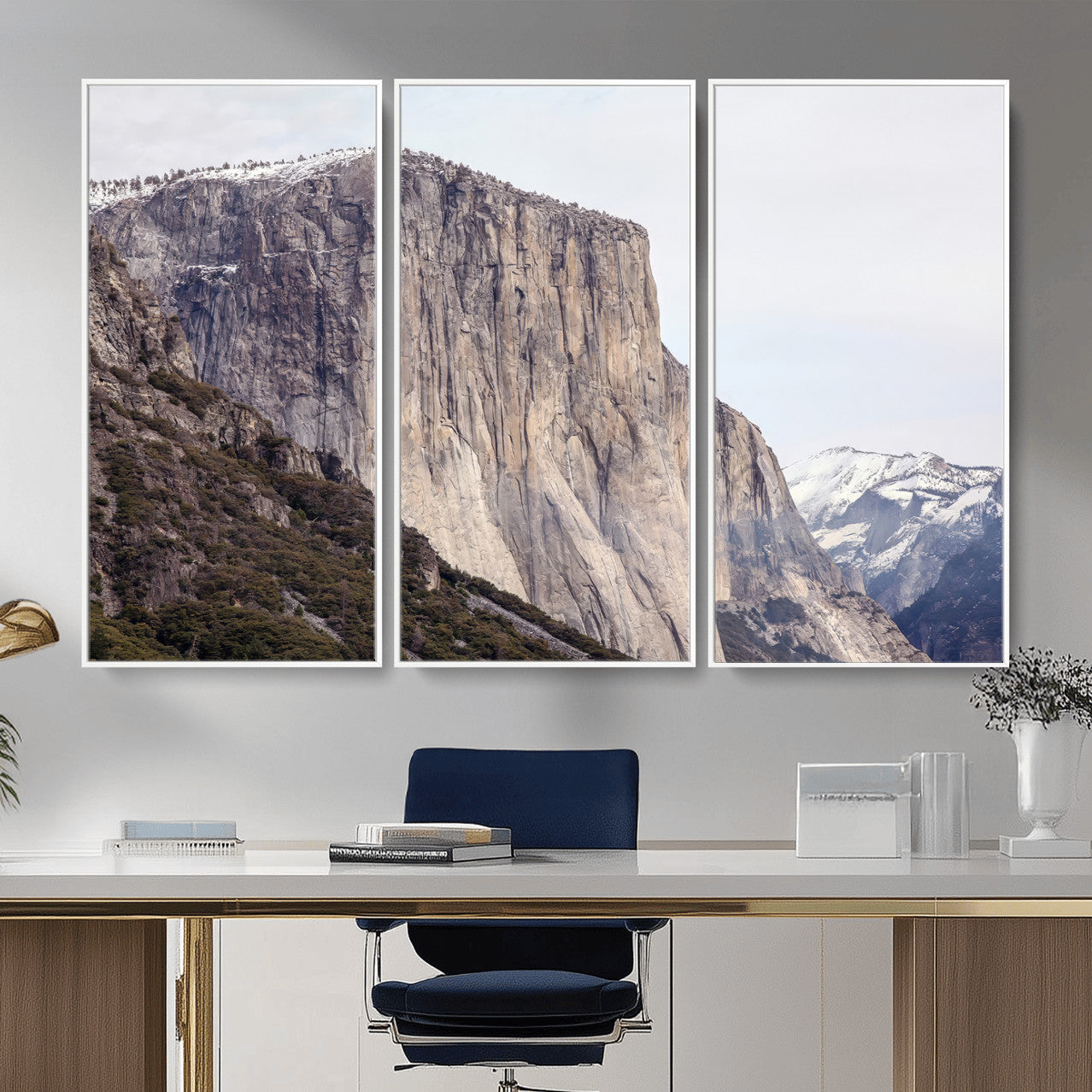 74506434-MGV-CV-36X24 - El Capitan Yosemite Mountain Wall Art – Yosemite Cliff Canvas Print, Rugged Terrain and Timeless Wilderness Decor for Office, Living Room or Cabin