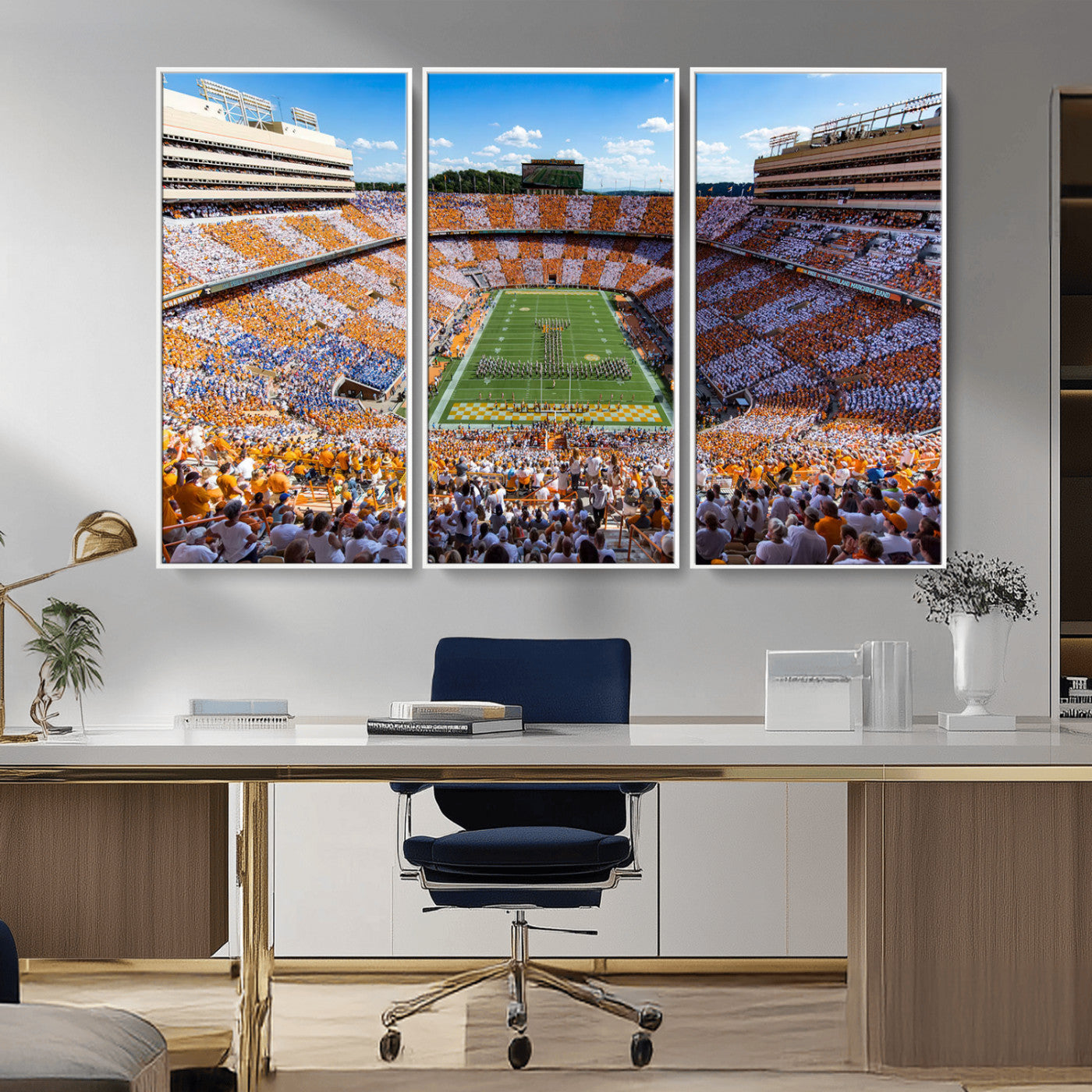 77097951-MGV-CV-48X32-3P-Tennessee Neyland Stadium Wall Art, Sports Arena Canvas Print, Panoramic Stadium Artwork for Home, Office