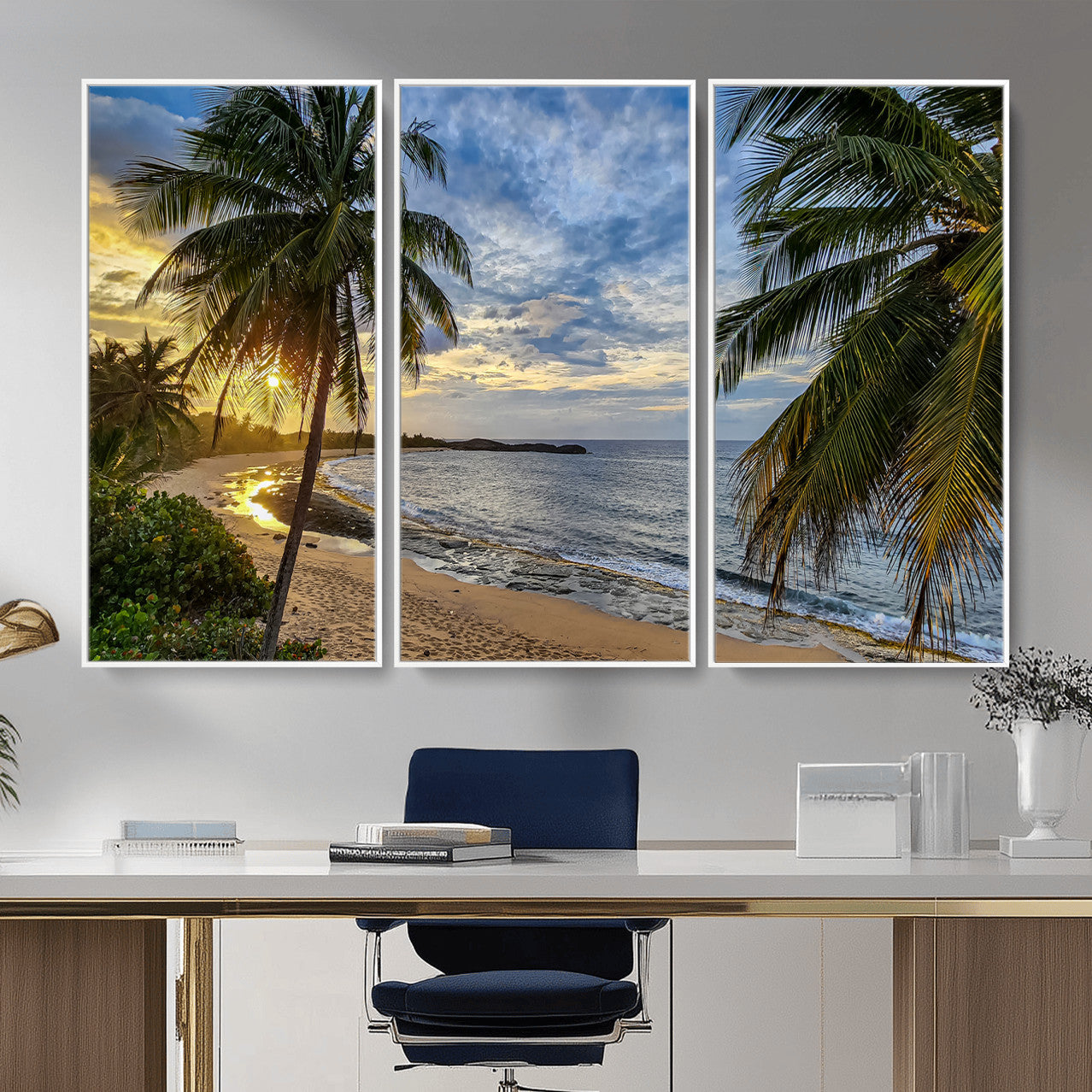83399063-MGV-CV-36X24 - Puerto Rico Beach Paradise Wall Art – Tropical Coastal Print