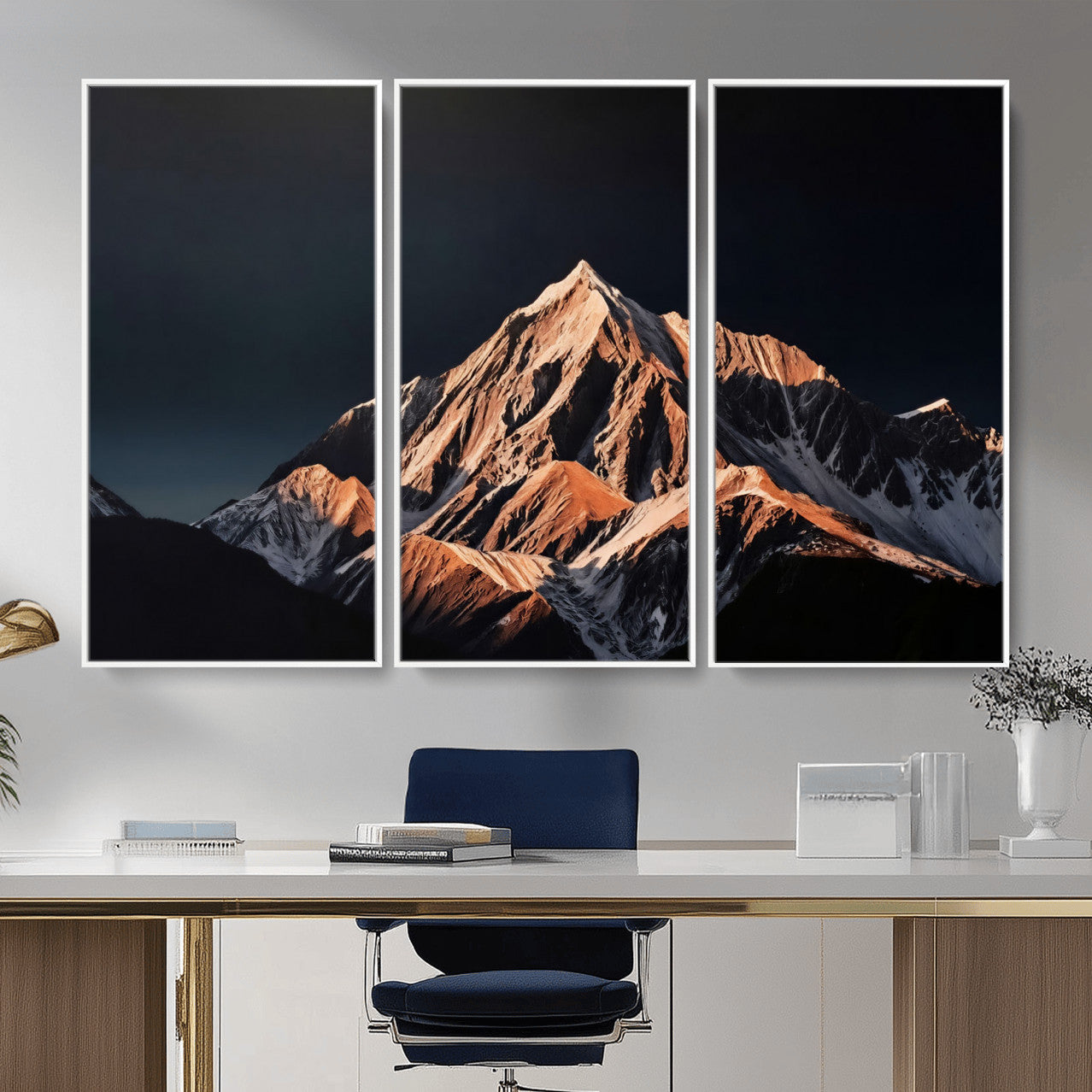 10196184-MGV-CV-36X24 - Snow Mountain Wall Art Canvas Print for Living Room Decor