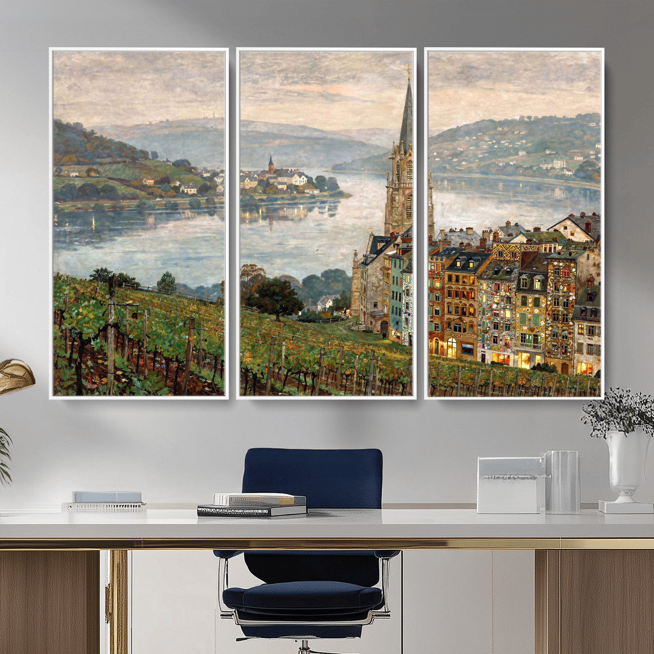62626662-MGV-CV-36X24 - Mosel City Mosel River by Nicolai Astudin Wall Art Canvas Print