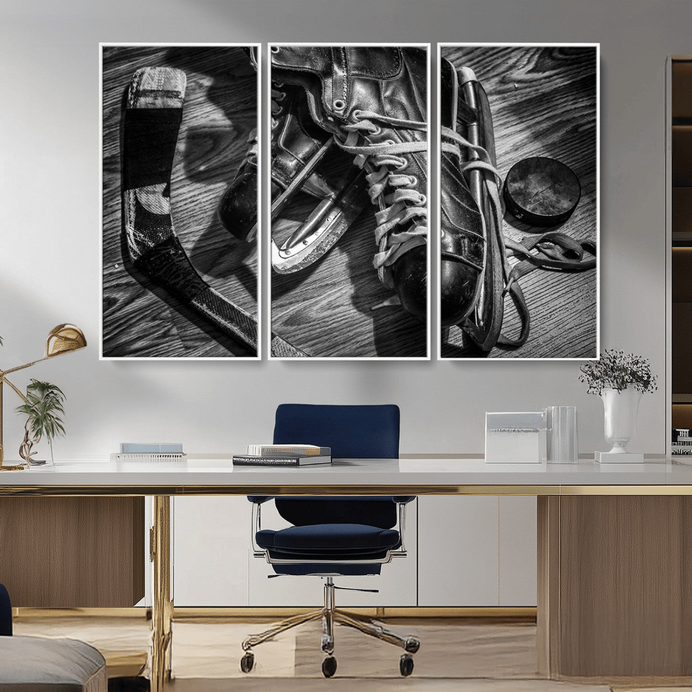 20553-MGV-CV-36X24-Old Pair of Mens Skates Wall Art Canvas, Men Skates Wall Art Print