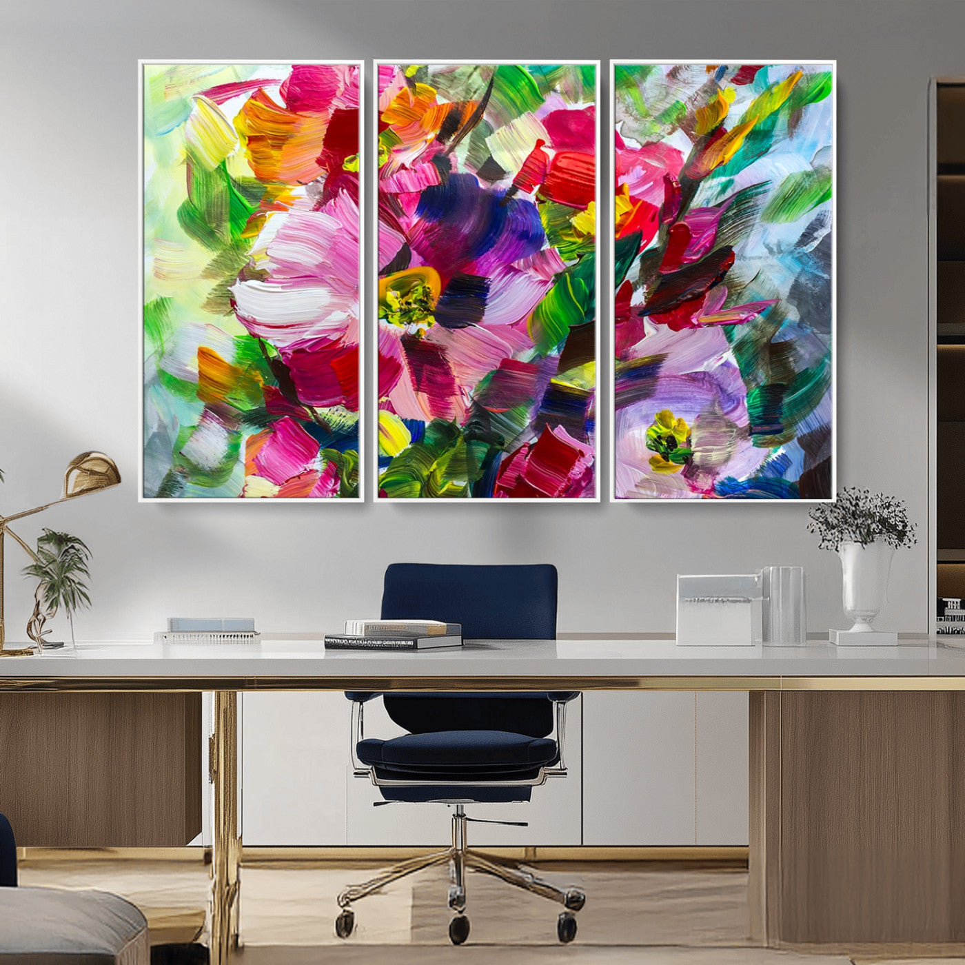 -Oil Flower Abstract Canvas Print