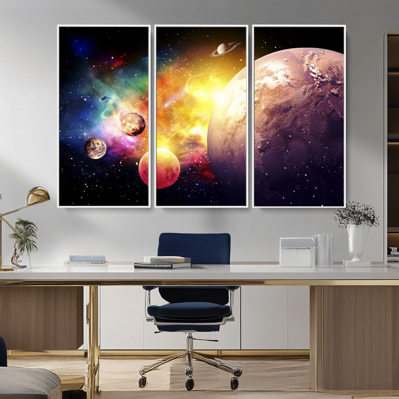 51843-MGV-FC-48X32-3P_White-Space and Galaxy Canvas Print