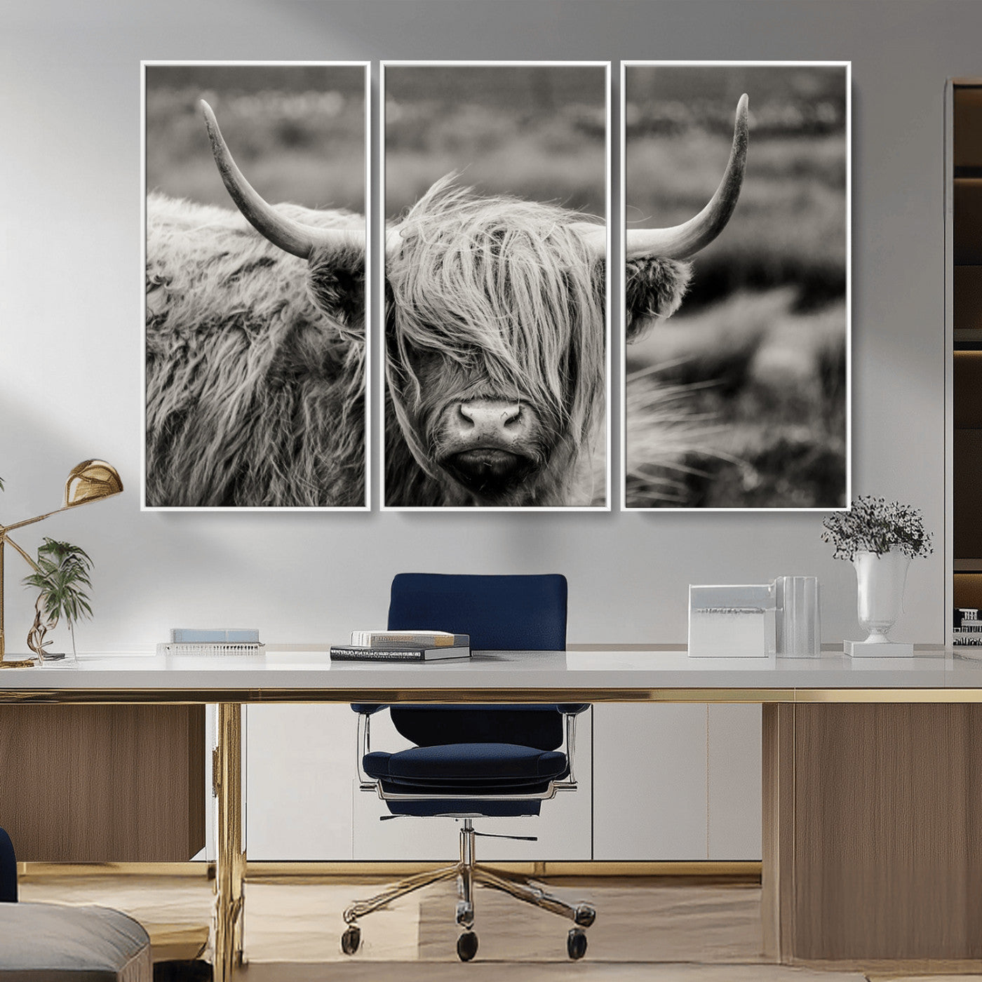 67365-MGV-FC-48X32-3P_White-Cow Focus Canvas Wall Art Print