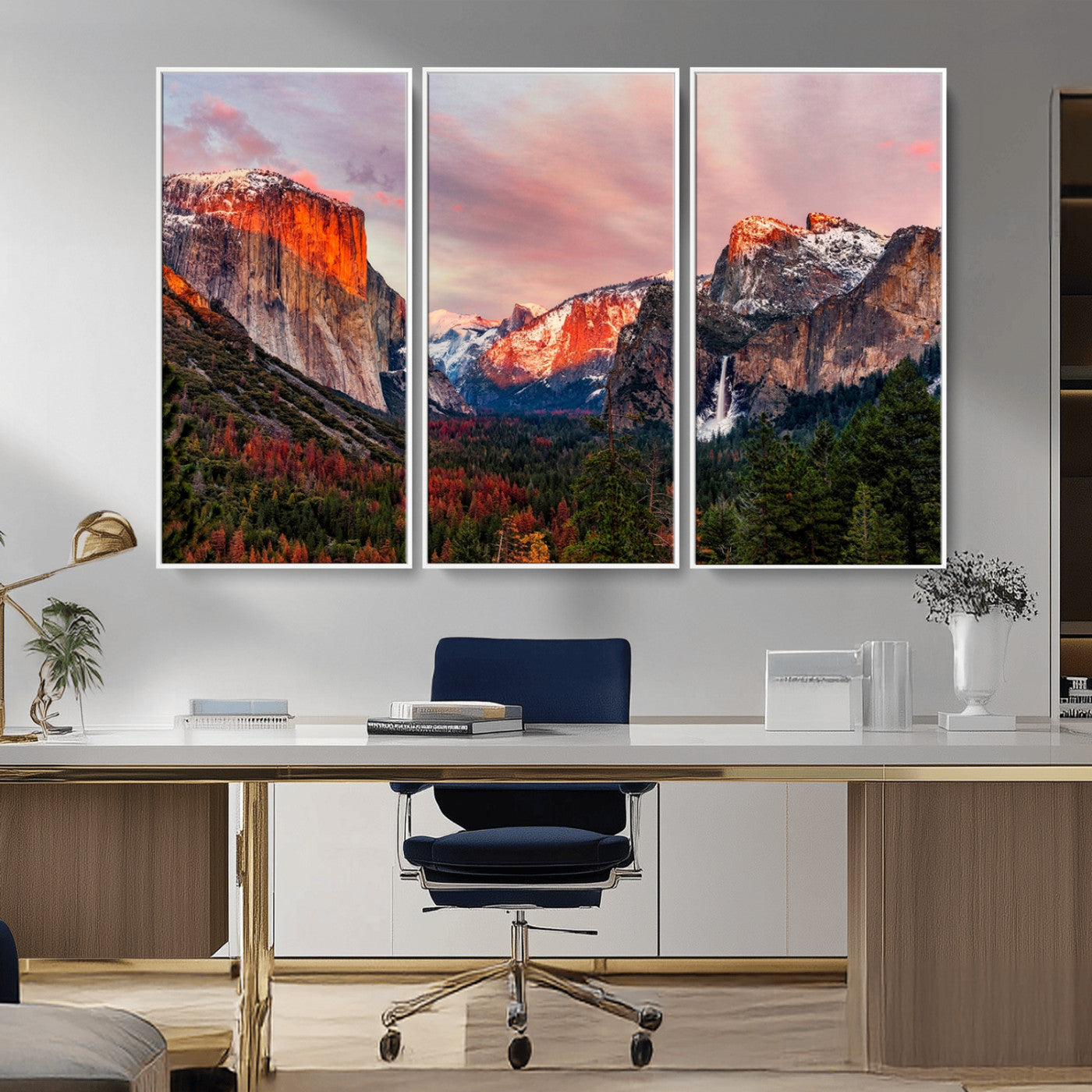 -Yosemite Half Dome Wall Art Canvas Print El Capitan